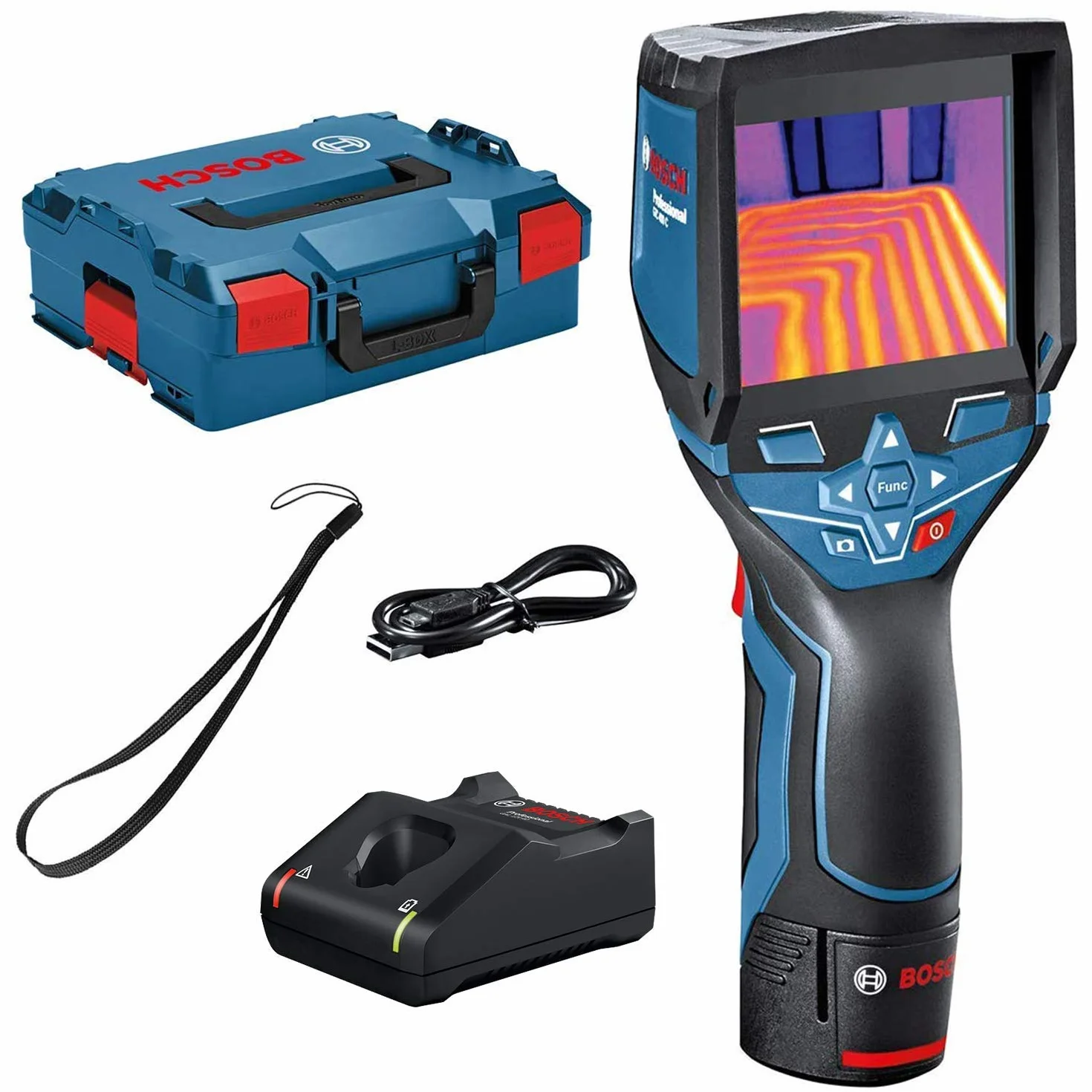 Bosch Professional 12V System Termocamera GTC 400 C,batteria 12 V, con funzione app, intervallo di temperatura da -10 °C a +400 °C, risoluzione 160 x 120 px, in valigetta L-BOXX