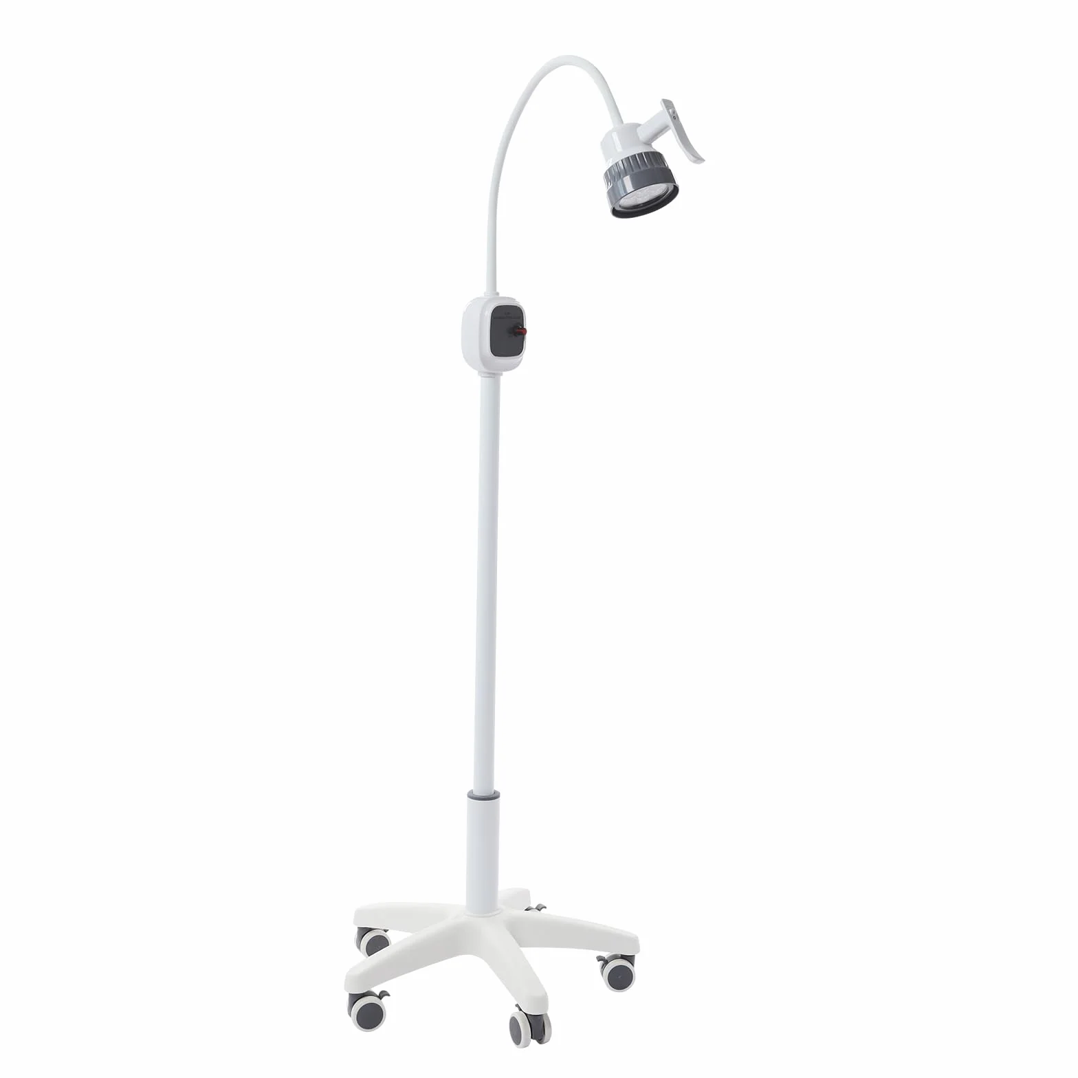 Lampada chirurgica a LED da 12 W, con 7 perle, 7500 lux, lampada mobile per ginecologia, lunghezza asta 80 cm, con 5 ruote per cliniche dentali