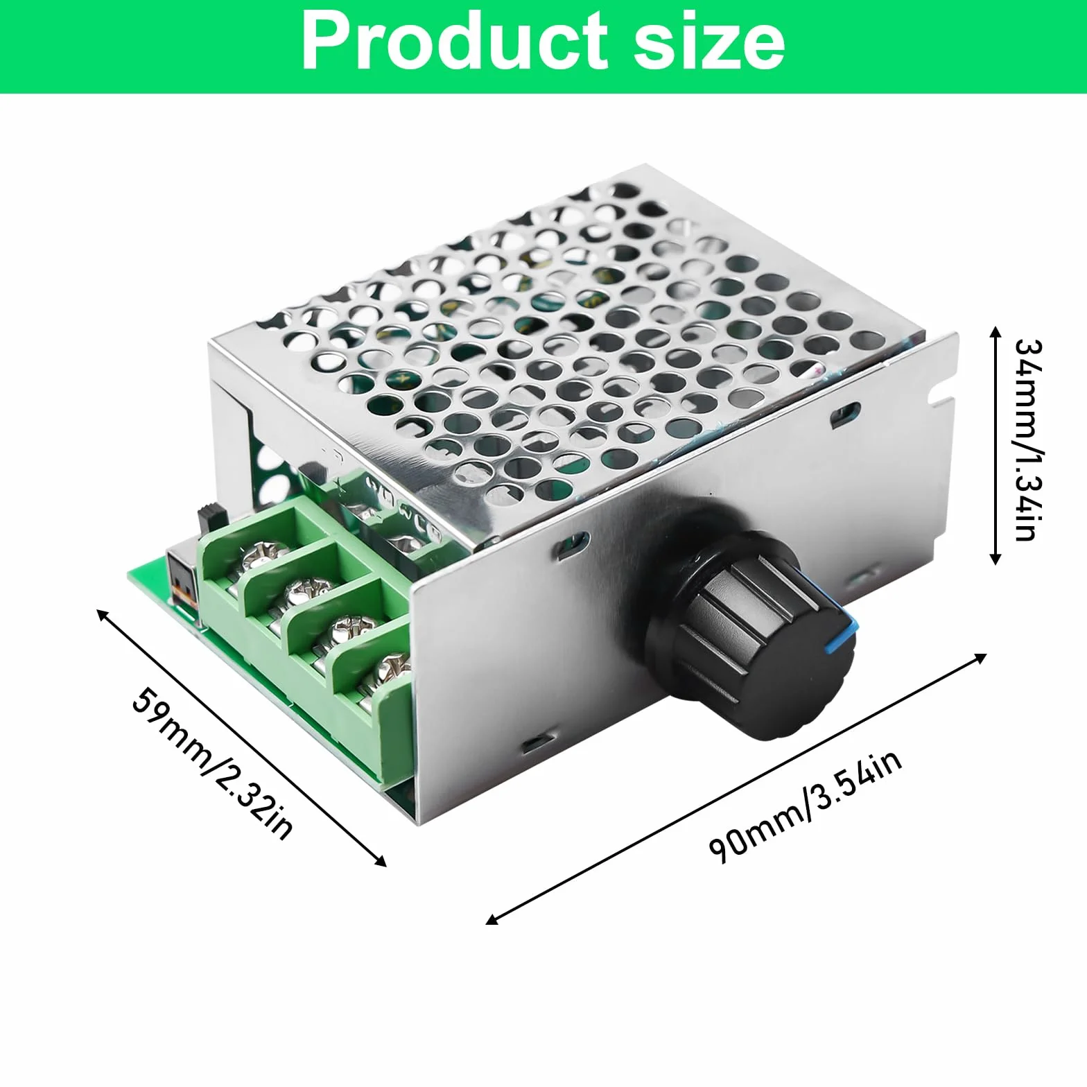 2 regolatori di velocità del motore 12 V: PWM DC 7 – 80 V 30 A, regolatore di velocità del motore, 12 V, 24 V, 48 V, 60 V, 70 V, DC con manopola, regolatore di tensione elettronico del motore