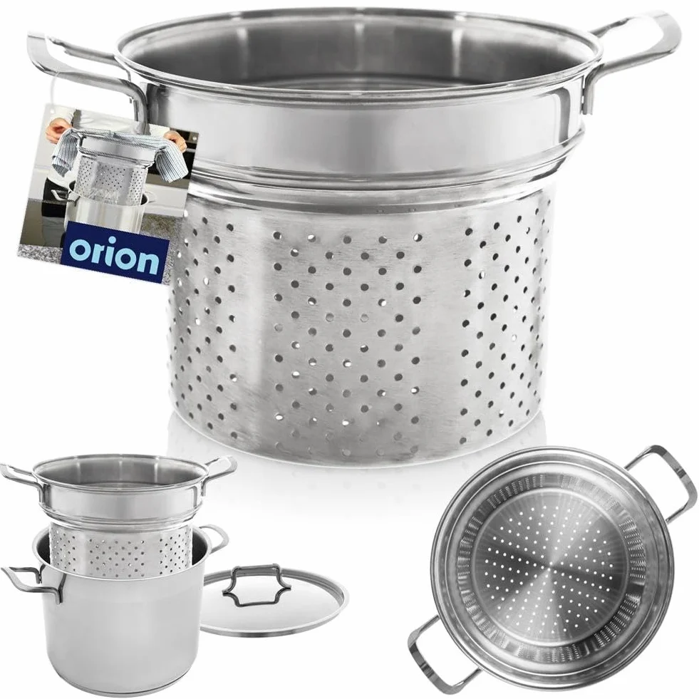 ANETT - Inserto per pasta, 8 l, in acciaio inox, 24 cm, senza coperchio, capacità di 8 kg e peso 769 g