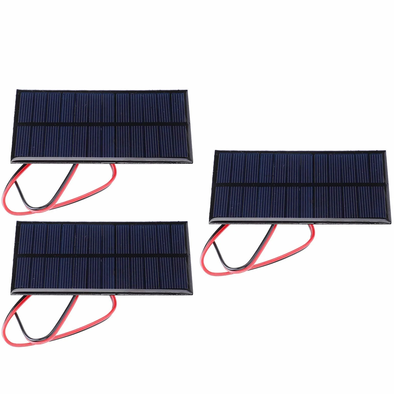 Pannello solare 6 V 1 W, cella solare in silicio policristallino, cavo 30 cm, rosso/nero
