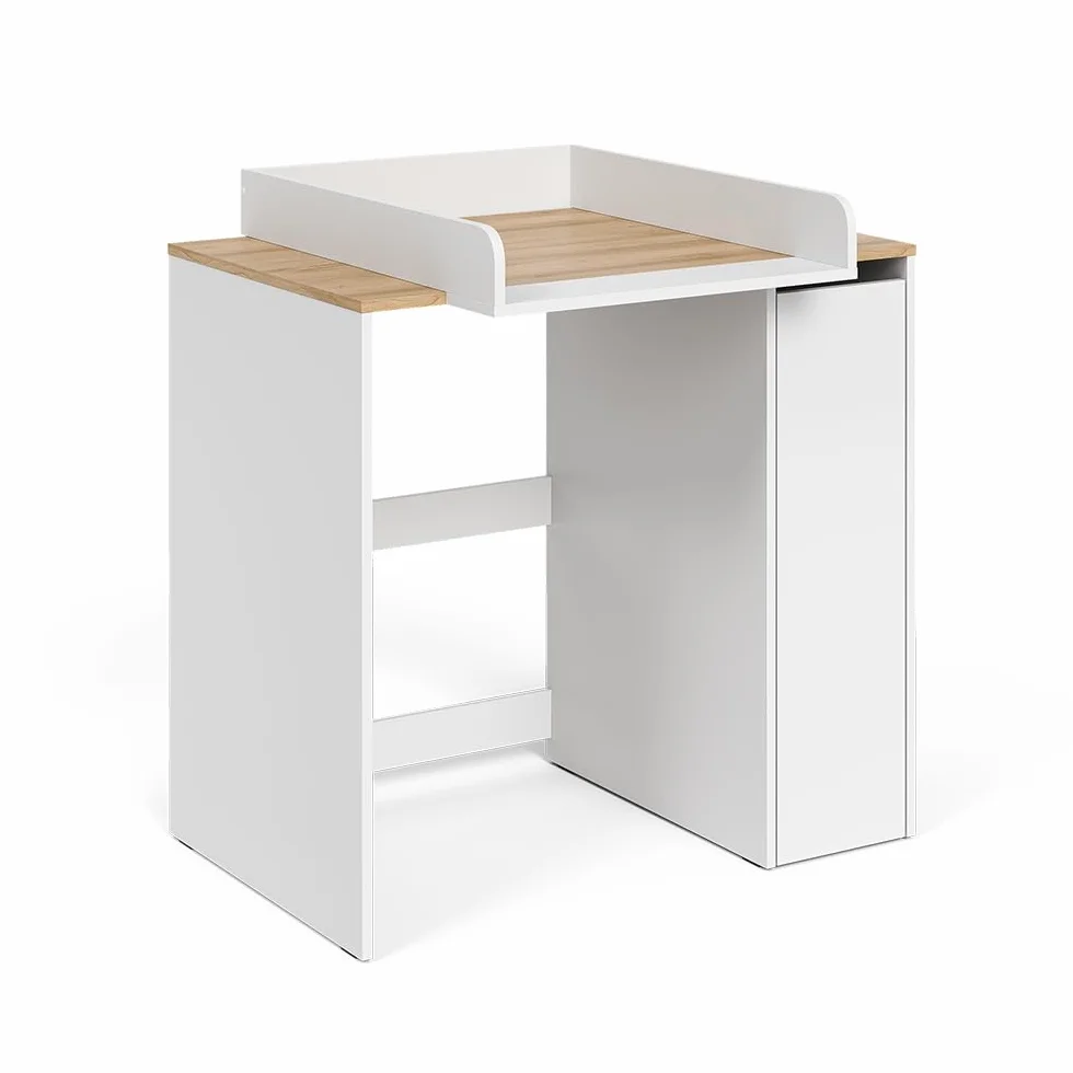 Vicco armadietto coprilavatrice Viktor, Bianco/Artisan, 93.6 x 88.2 cm 2 parti con fasciatoio, per riporre detersivi e come superficie d’appoggio