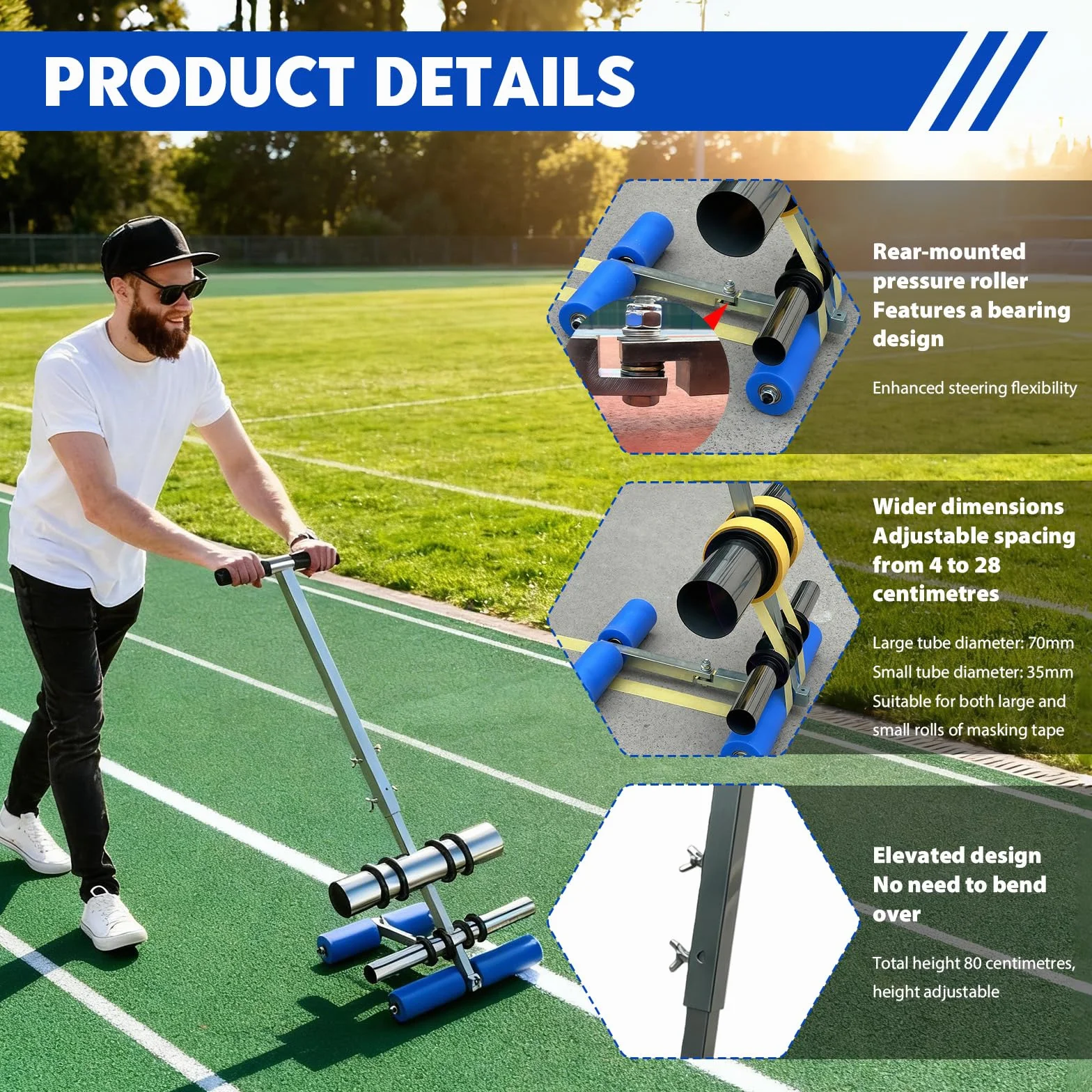 Nastro adesivo per marcatura, manuale per pavimenti, applicatore per pittura Lane Marking Sports Storage Areas Draw Iines and Circles