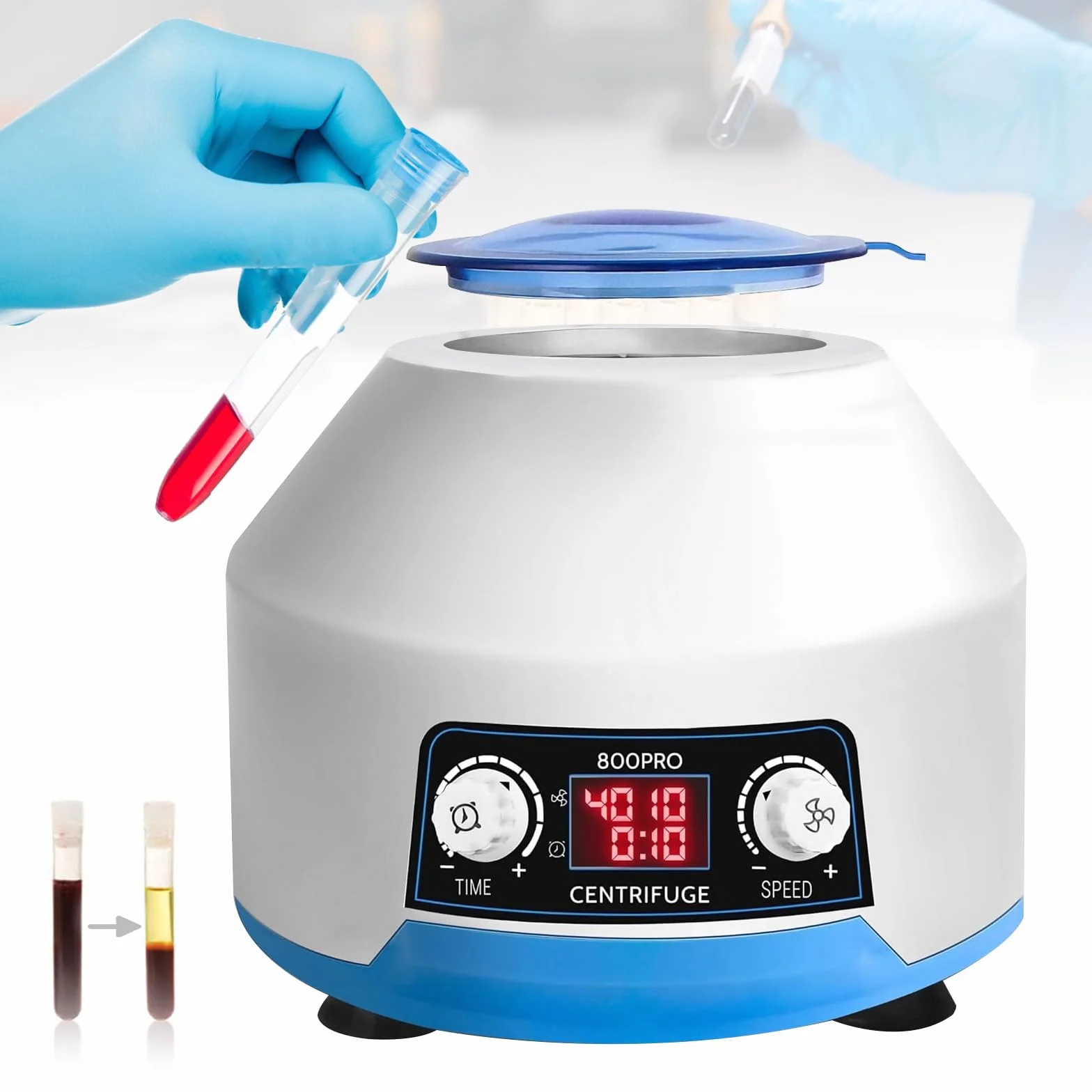Centrifuga, Centrifuga Laboratorio Centrifuga Elettrica 6x15 ML Con Schermo LCD 4000 Giri/Min Centrifuga Banco Limite 100 Minuti 1953 XG Velocità E Tempo Regolabili Per Campioni 2 A 15 ML