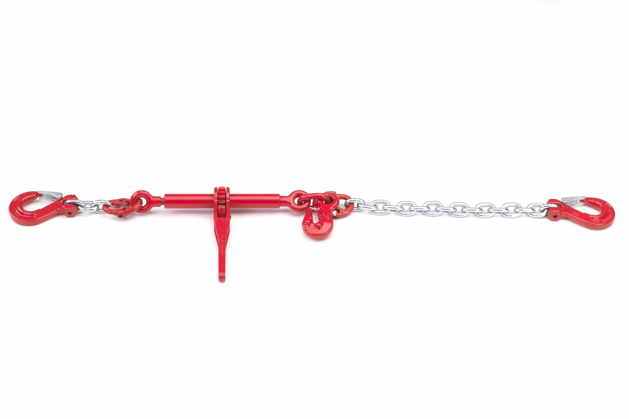 Sistema di ancoraggio 8 mm Ø, GK 8, disponibile da 1 a 4 m di lunghezza utile, un pezzo con morsetto a cricchetto integrato (con dispositivo di bloccaggio) e gancio di accorciamento in nero o zincato