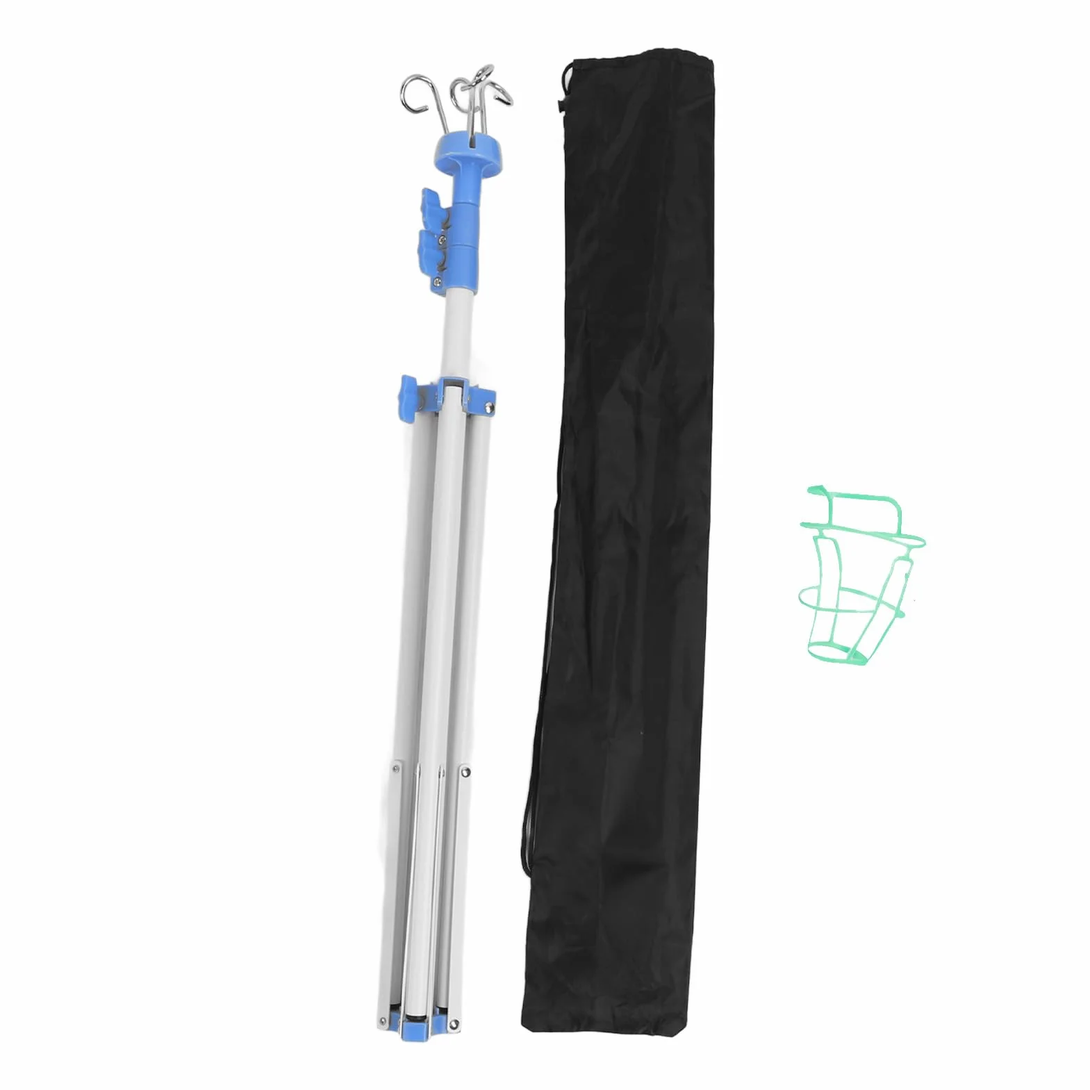 Supporto Per Asta Portaflebo Portatile Pieghevole Treppiede, Supporto Per Asta Portaflebo a 4 Ganci Supporto Per Asta Portatile in Acciaio Inossidabile Per Ospedale, Clinica (Bianco)