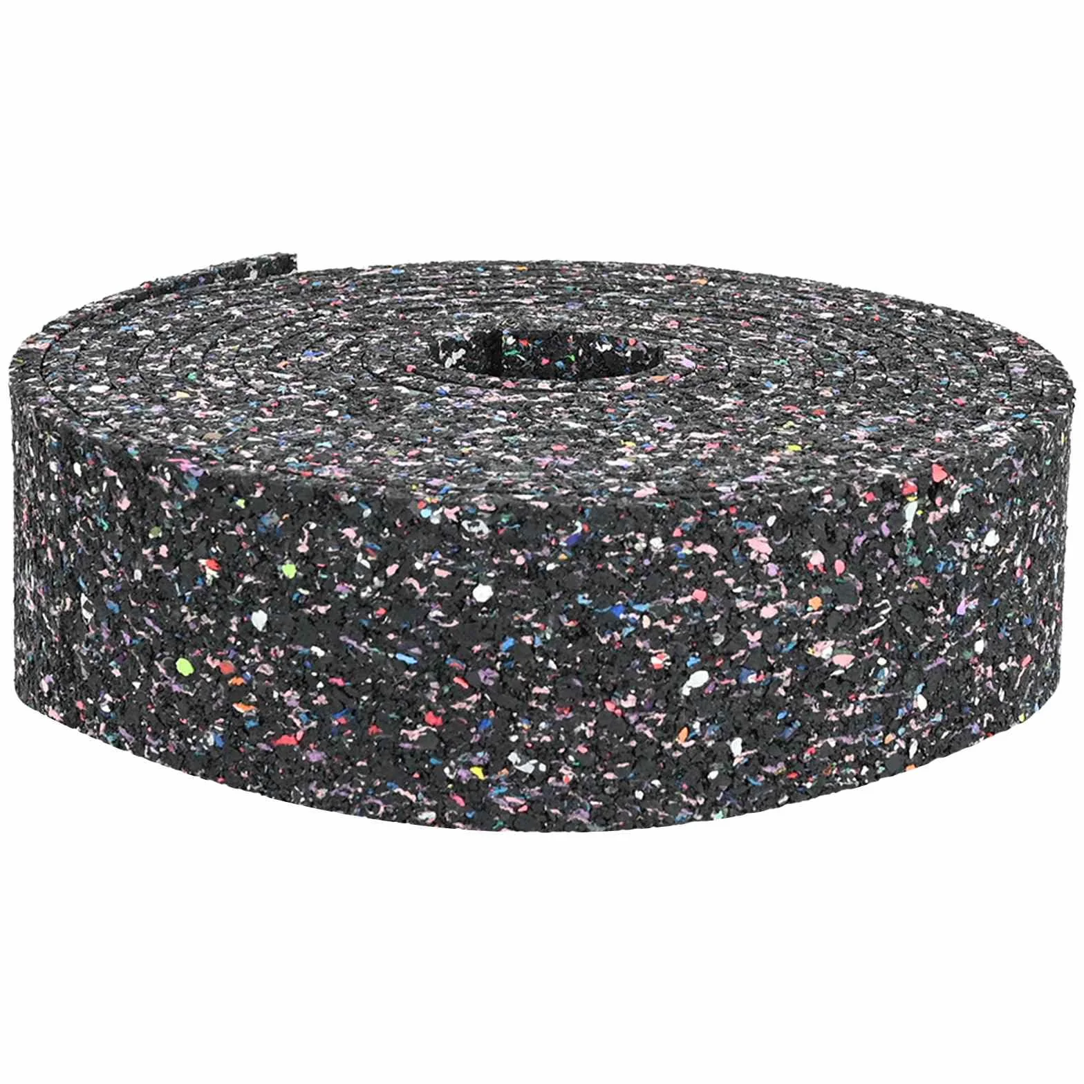 Rotolo di granulato di gomma nero, 500 x 10 x 0,3 cm, in gomma, durevole, elastico, antiscivolo, per ufficio, casa, scuola, fai da te, per fissare, raggruppare e organizzare