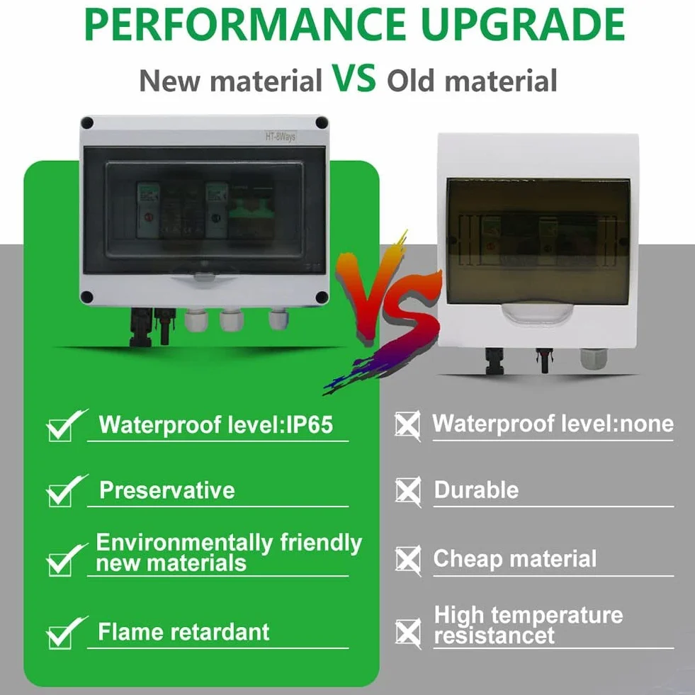 Solare PV Combiner Box, 550V 1 In1 Out 1 String Solare PV Combiner Box Protezione Impermeabile IP65 per RV