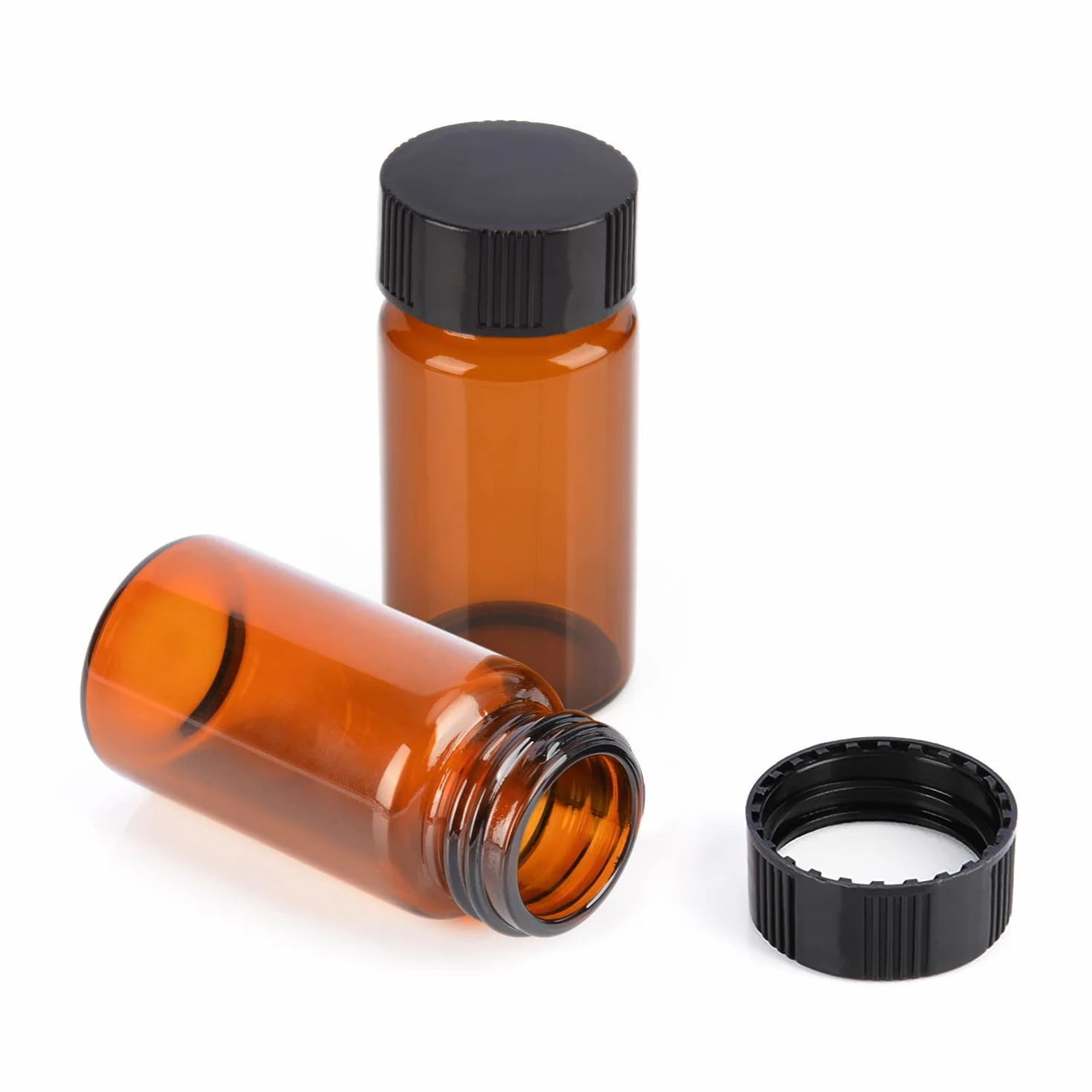 stonylab Viali Campione in Vetro Marrone con Tappo a Vite, Flacone per Campionamento Liquido Flacone Reagente in Vetro Ambra, Capacità 20 ml, Confezione da 20