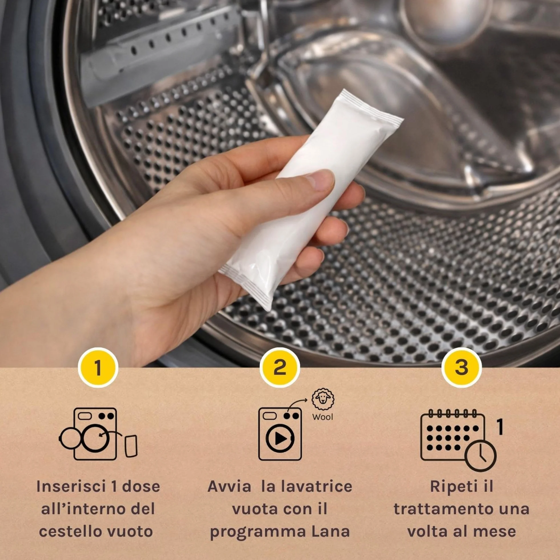 R5, Cura Lavatrice, 12 Dosi, Additivo per Pulizia e Cura della Lavatrice con Microrganismi Effettivi Selezionati, Rimuove Residui Organici e Cattivi Odori, 2 x 6 Dosi