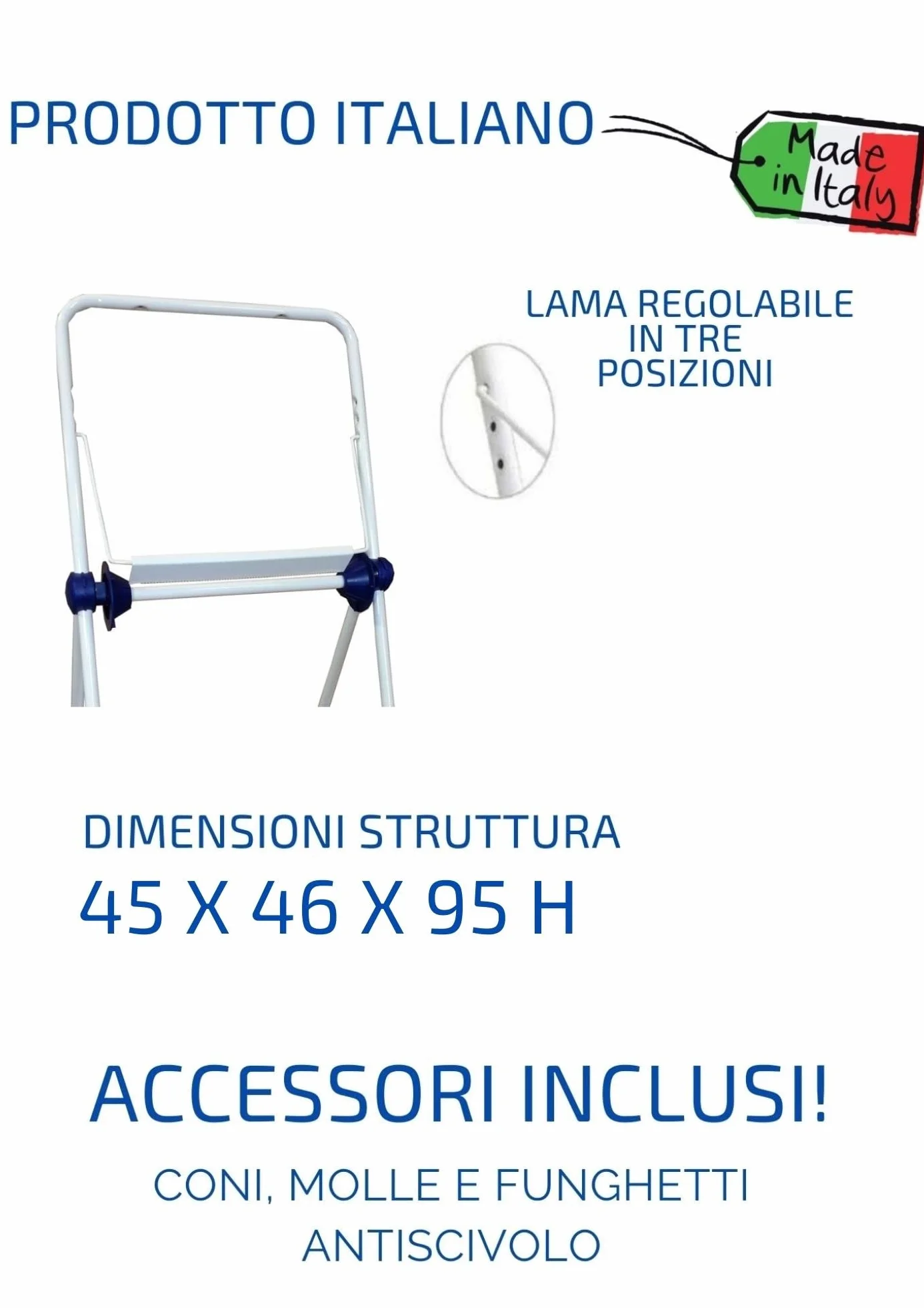 Tecnokit dispenser porta bobina carta industriale da pavimento in acciaio 48x94h cm