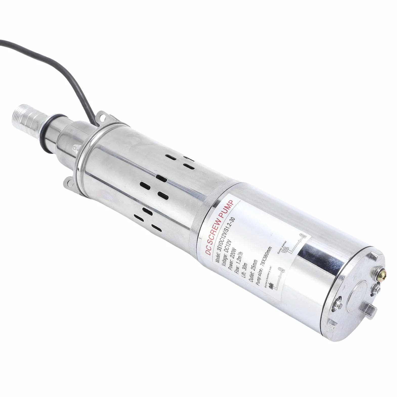 Pompa Solare per Pozzo Profondo da 220 W Prevalenza 98 Piedi 5,4 GPM, Pompa Sommergibile in Acciaio Inossidabile, Kit Solare con Controller per Irrigazione Agricola Domestica, Kit per Pozzo