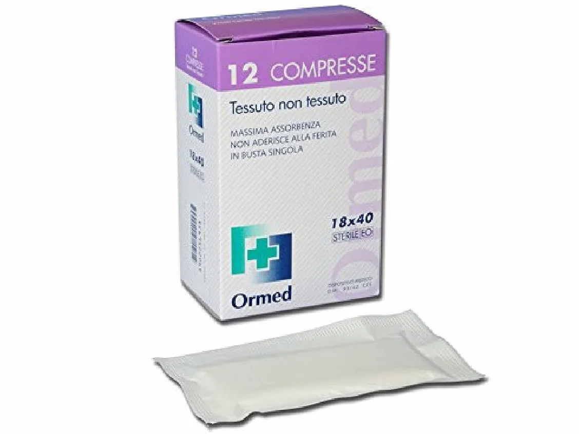 Ormed 35028- Garza TNT Sterile, 18 x 40 cm, Scatola da 12 Pezzi