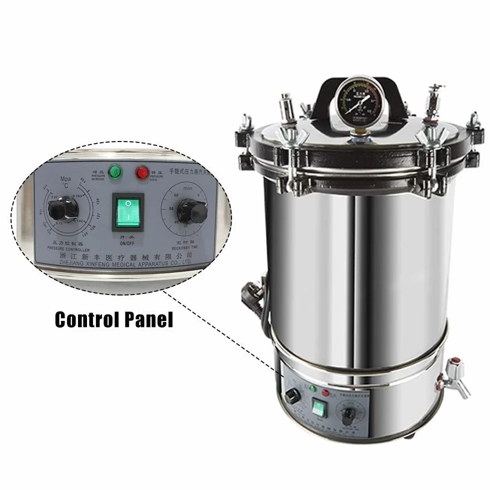 Autoclave Sterilizzatore A Vapore In Acciaio Inossidabilee Per Dispositivi Medici Dentali (Zeiteinstellung,24L)