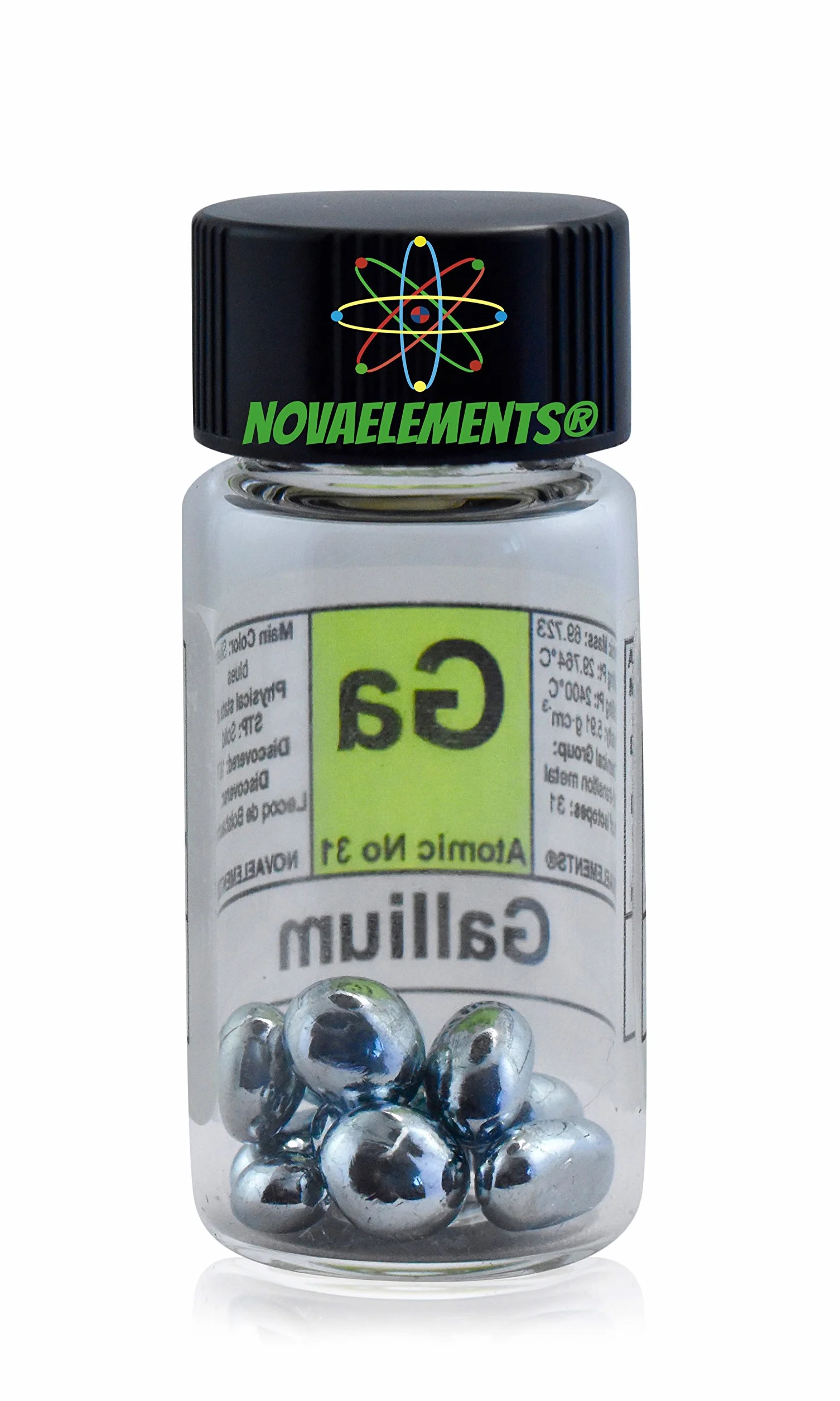 Gallio metallo elemento 31 99,997% 5g in fiala di vetro - gallium metal element 31 5g 99,995% in glass vial