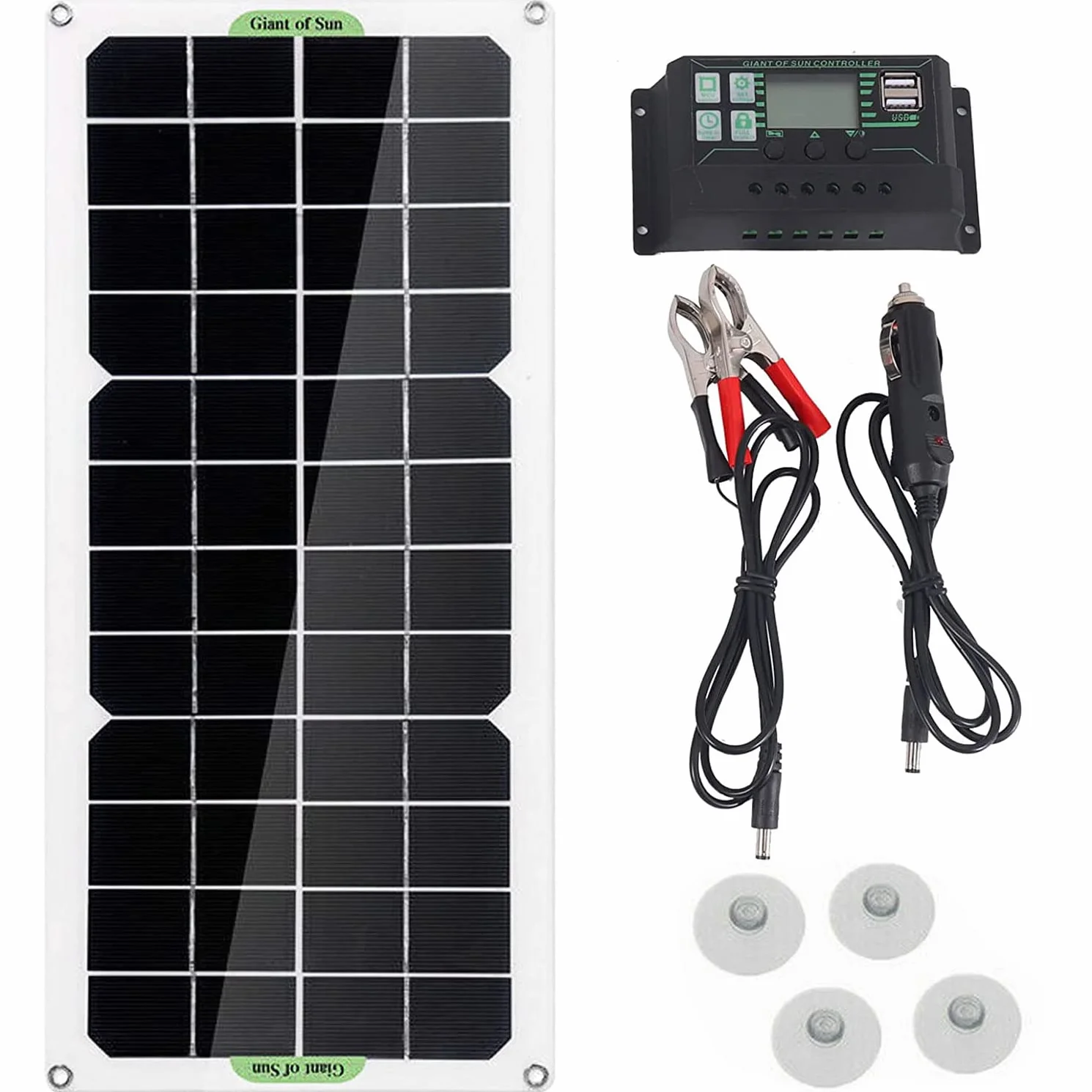 30W 12V Caricabatteria Portatile a Pannello Solare per Auto, Barca, con 100A Controller Bequem im Freien