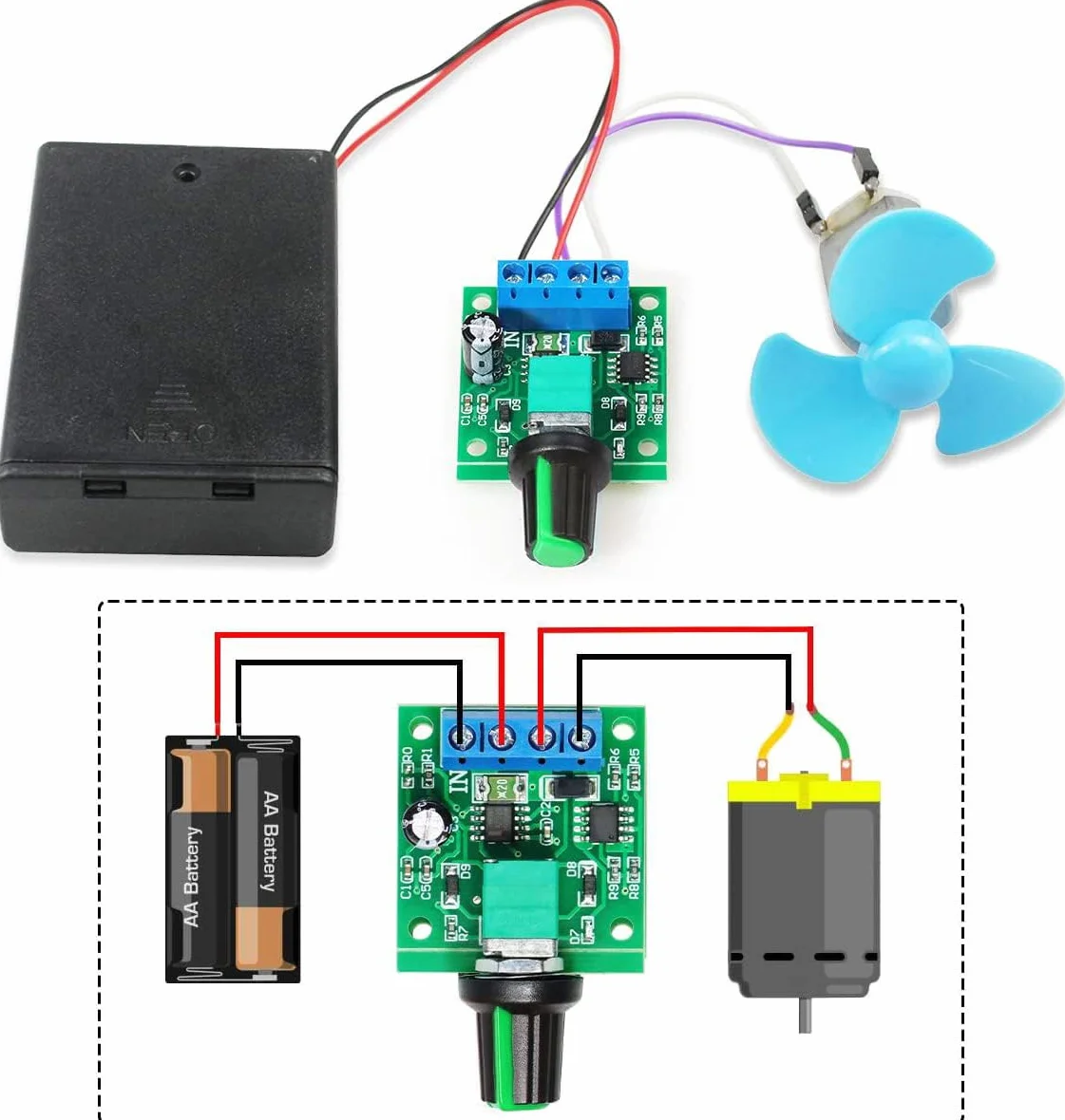 Gebildet 2pcs PWM Regolatore di Velocità del Motore a Bassa Tensione DC 1.8V 3V 5V 6V 12V 2A 1803BK 1803B Interruttore Driver Regolabile con Manopola di Controllo della Velocità