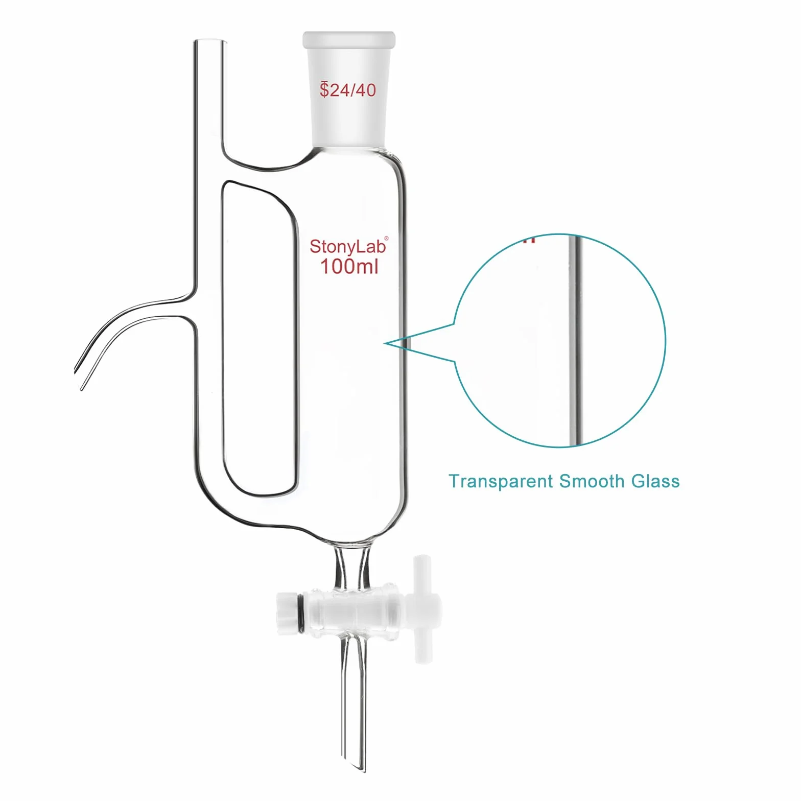 Stonylab Separatore Ricevitore per Acqua e Olio 100 ml con Giunto 24/40