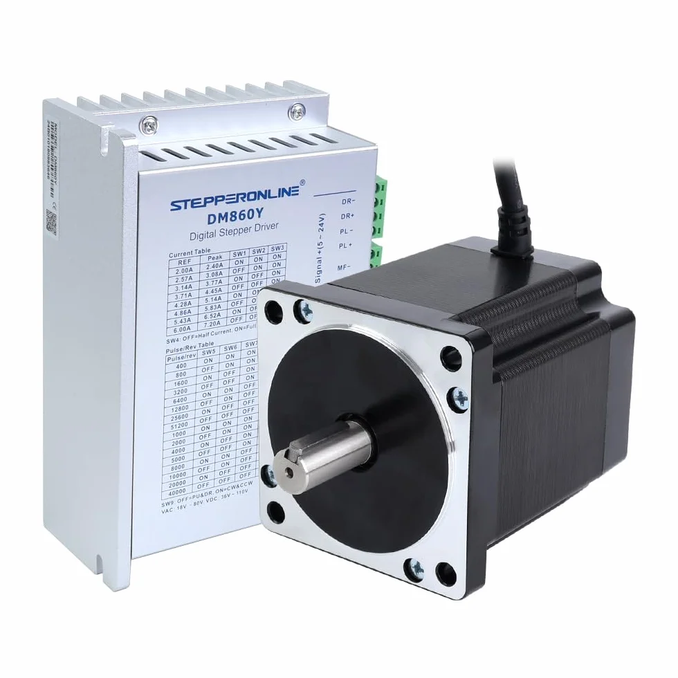 STEPPERONLINE Kit CNC a 1 asse 8Nm 6A Nema 34 motore passo-passo e driver DM860Y | Robot rotante CNC