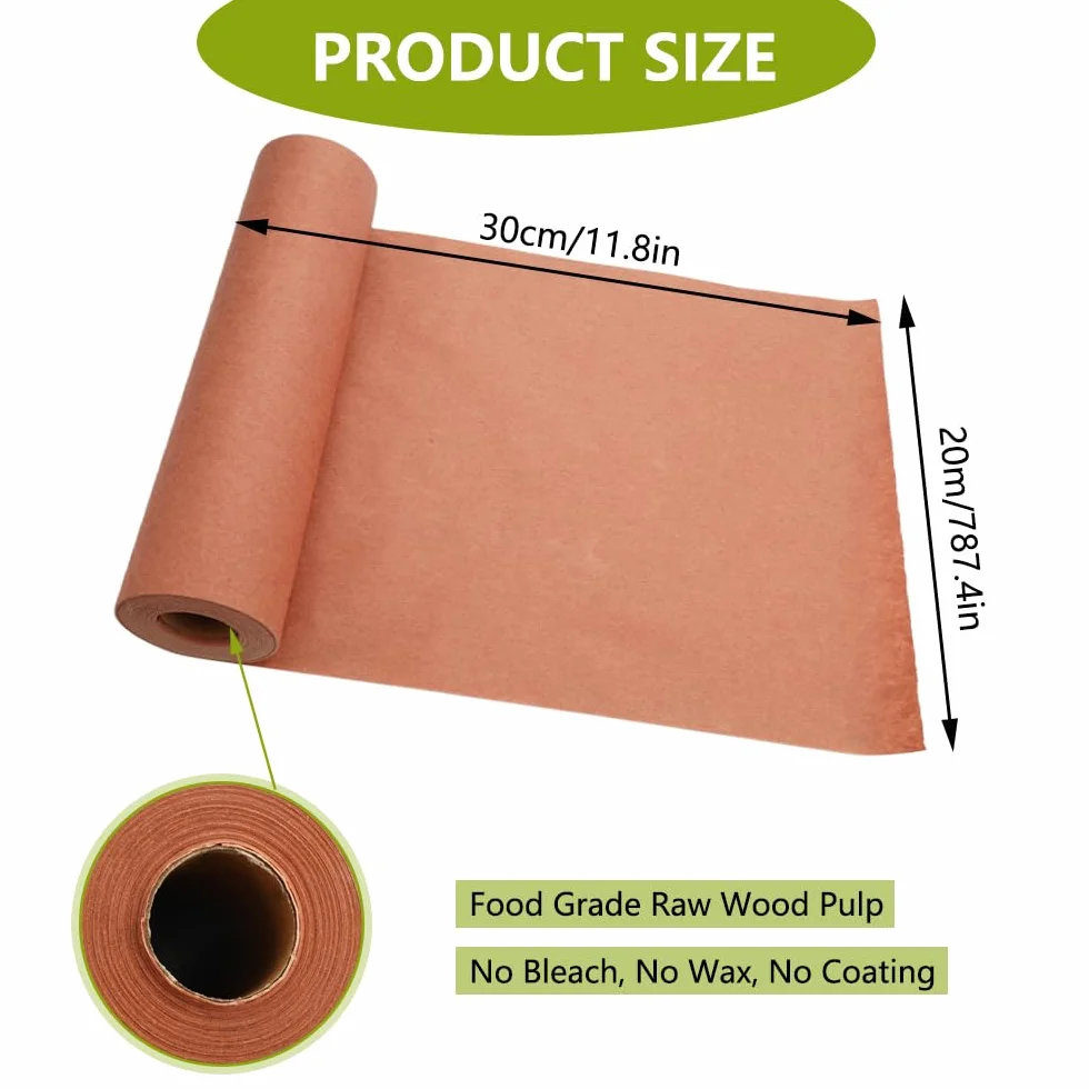 Carta Da Macellaio Rosa In Rotolo, Pink Butcher Paper Roll, Kraft Per BBQ, Grill, Affumicatore, Carne e Pesce (30cm×20m Rotolo)