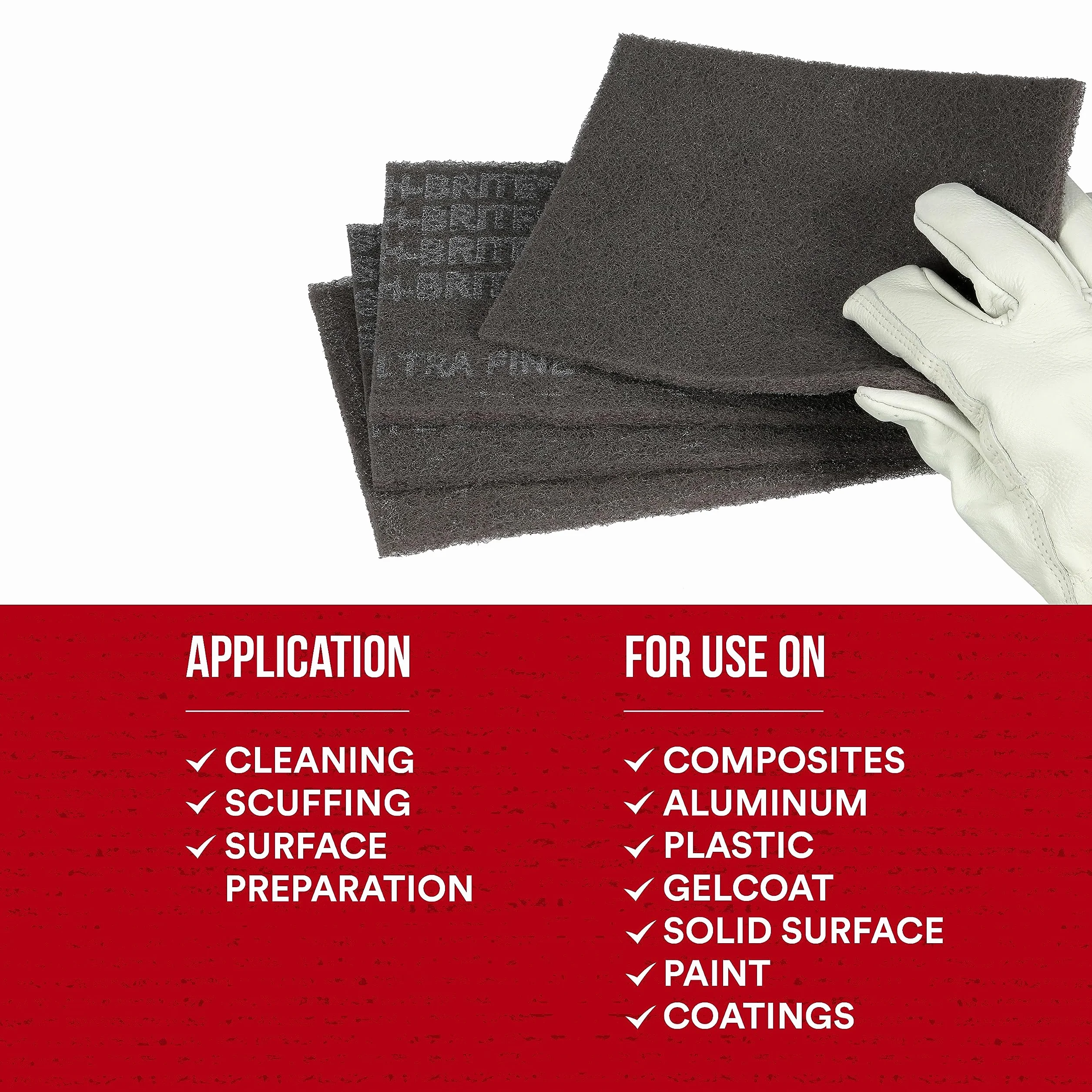 Scotch-Brite 04028 7448 - Cuscinetto a mano ultra fine, 15,2 x 22,9 cm, grana abrasiva al carburo di silicio, diametro 10,2 cm, confezione da 20