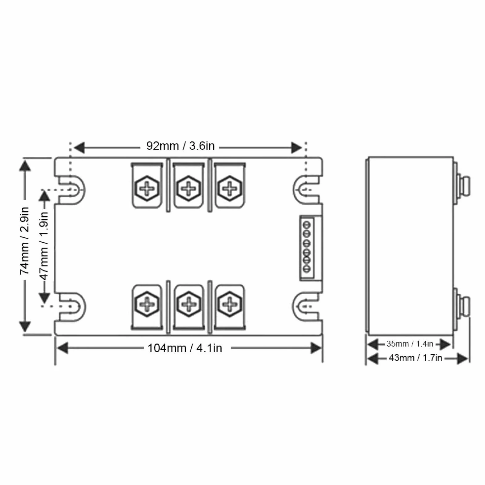 SSR-40WA-R Regolatore Elettrico Soft Start Monofase Bifas, 1,5 Kw Scheda Di Avviamento Modulo Ottico Con Fondo in Alluminio Module Controllore Starter Industriale Accessorio Controllo Motore Bifase