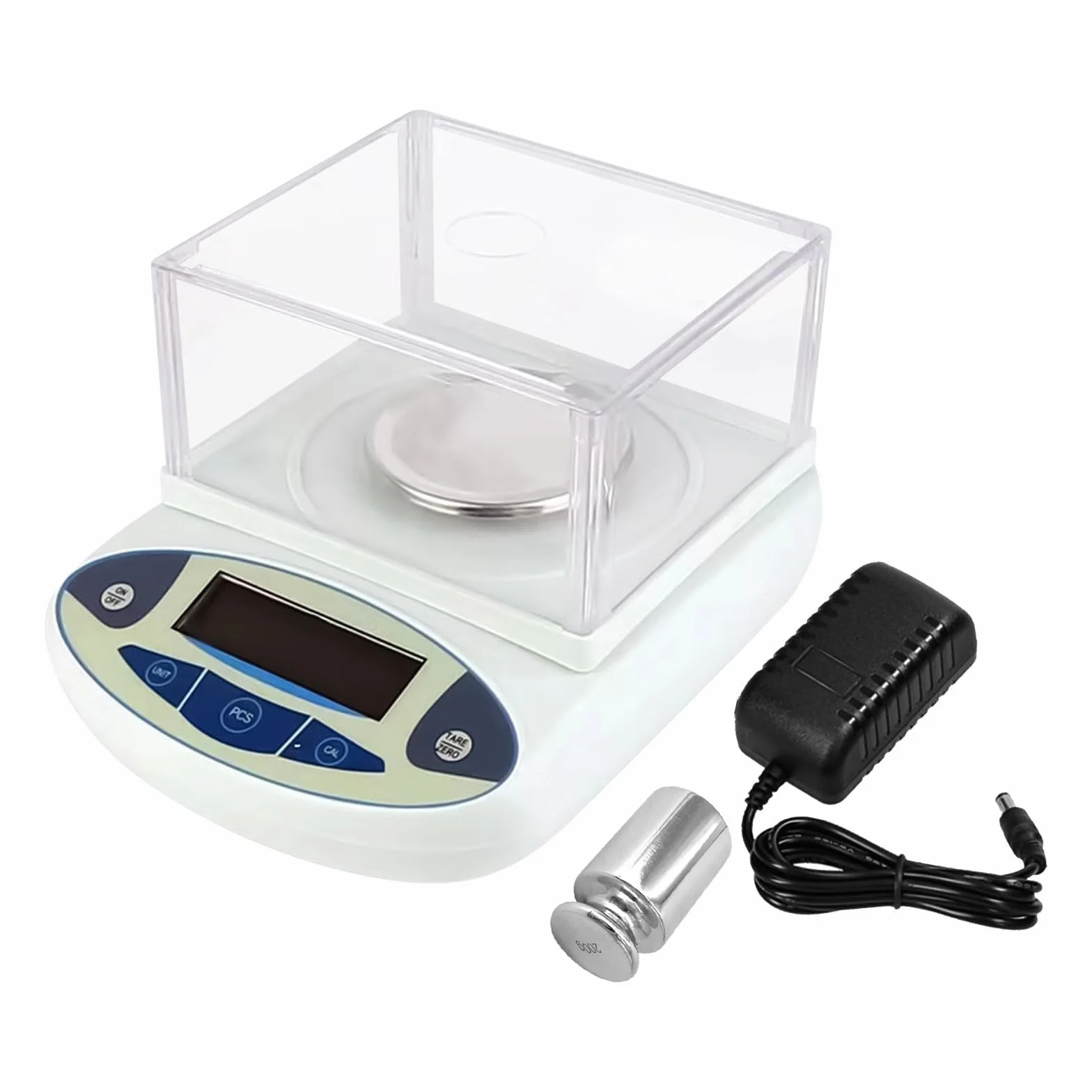 X&Z-XAOY Bilancia da Laboratorio 500g&0.001g Bilancia Elettronica Ad Alta Precisione Bilancia Analitica Digitale con Parabrezza E Peso Standard da 200 G Bilancia Scientifica Elettronica Accurata