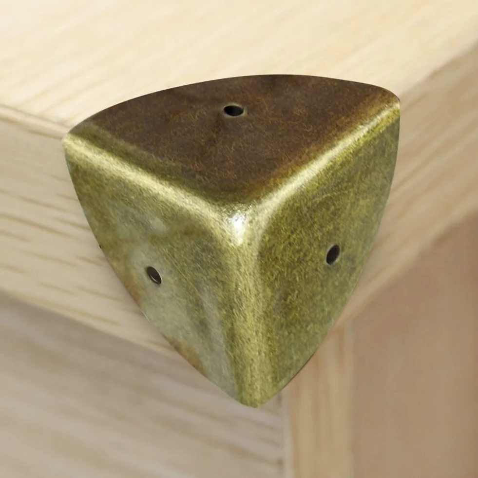 Protezioni angolari in metallo, 4 pezzi, 40 mm, protezioni angolari in metallo ad angolo retto, per valigie in legno, baule da viaggio