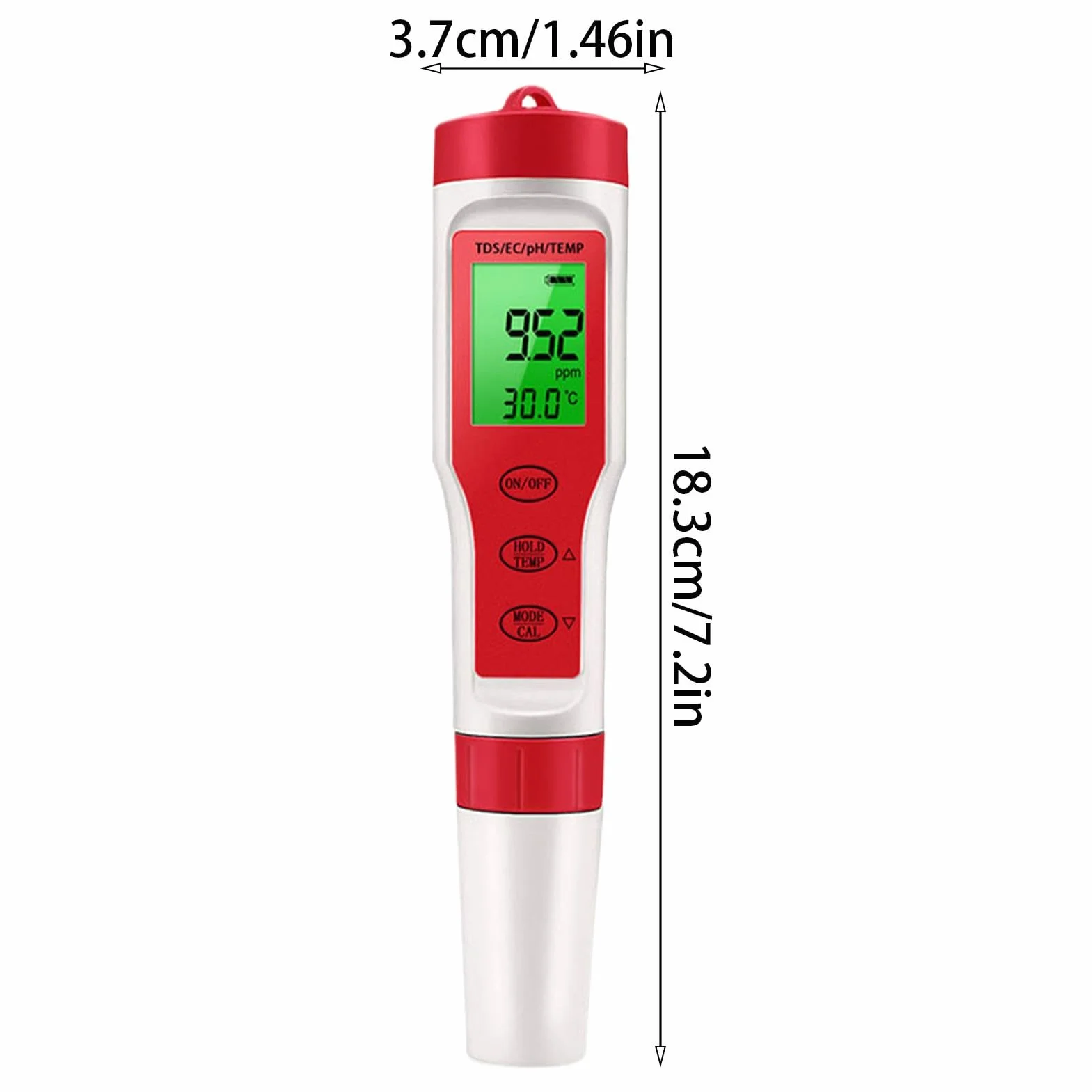 PH Reader per acqua, Water PH Tester, Elevata precisione 4 in 1 PH Digital PH METER, Misuratore di temperatura EC, strumento di test per i nutrienti che coltivano il giardinaggio idroponico