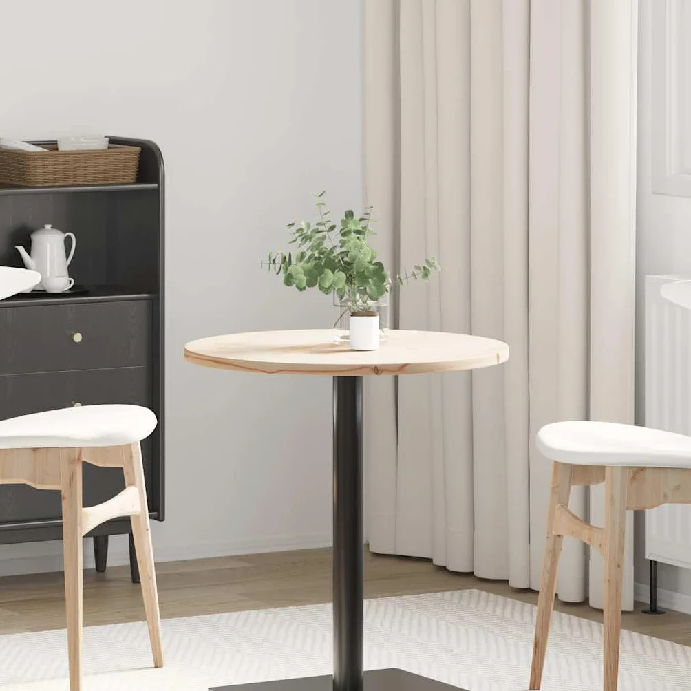 vidaXL Piano tavolo rotondo in legno massello di pino 60 cm diametro 2,5 cm spessore sostitutivo per tavolo da caffè o da pranzo