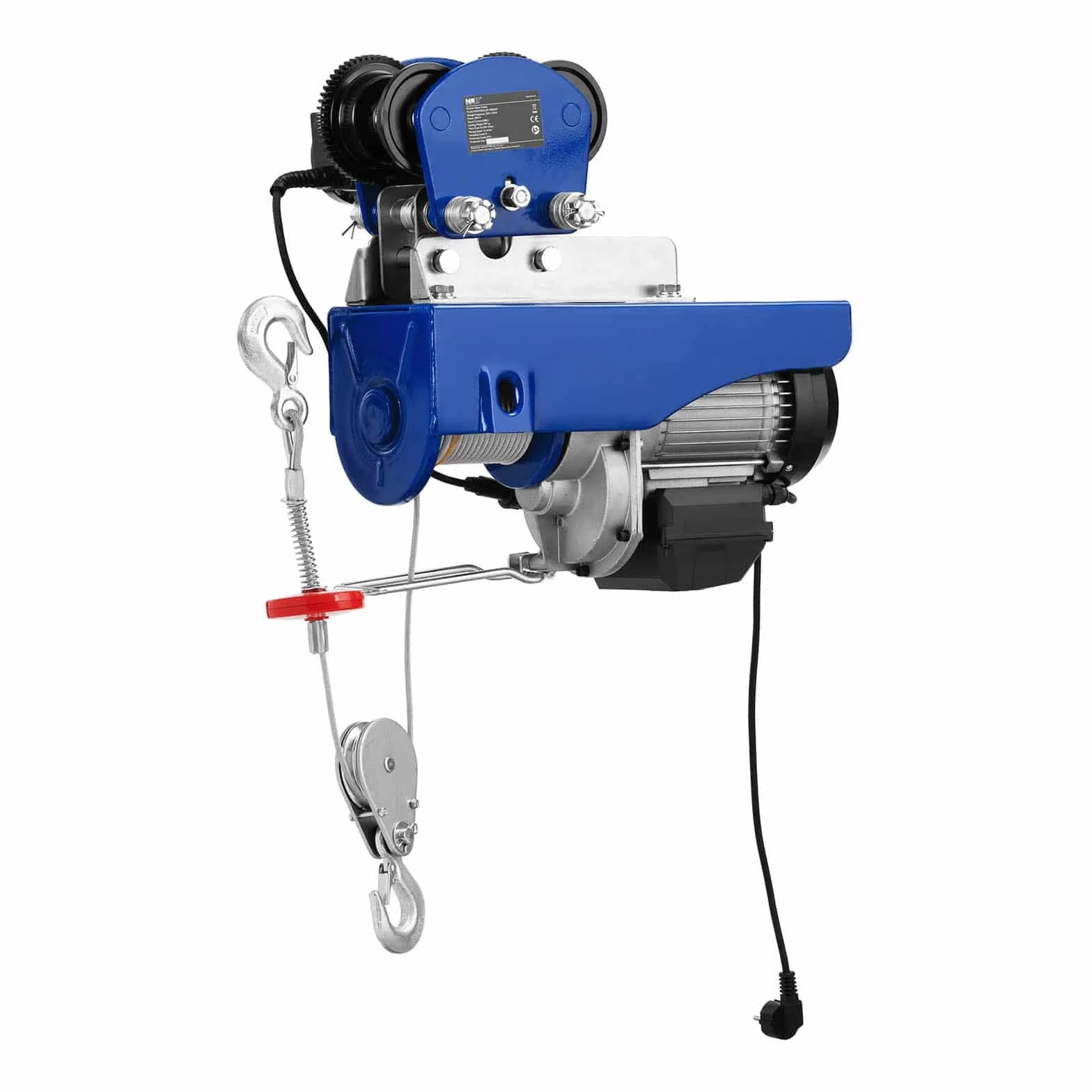 MSW Carrello con Paranco Elettrico a Fune 100 kg 1600 W 12 m Cavo Telecomando Senza Fili Carrello Gru Paranco Sollevatore con Carrucola Catena Sollevatore a Fune Catena Paranco
