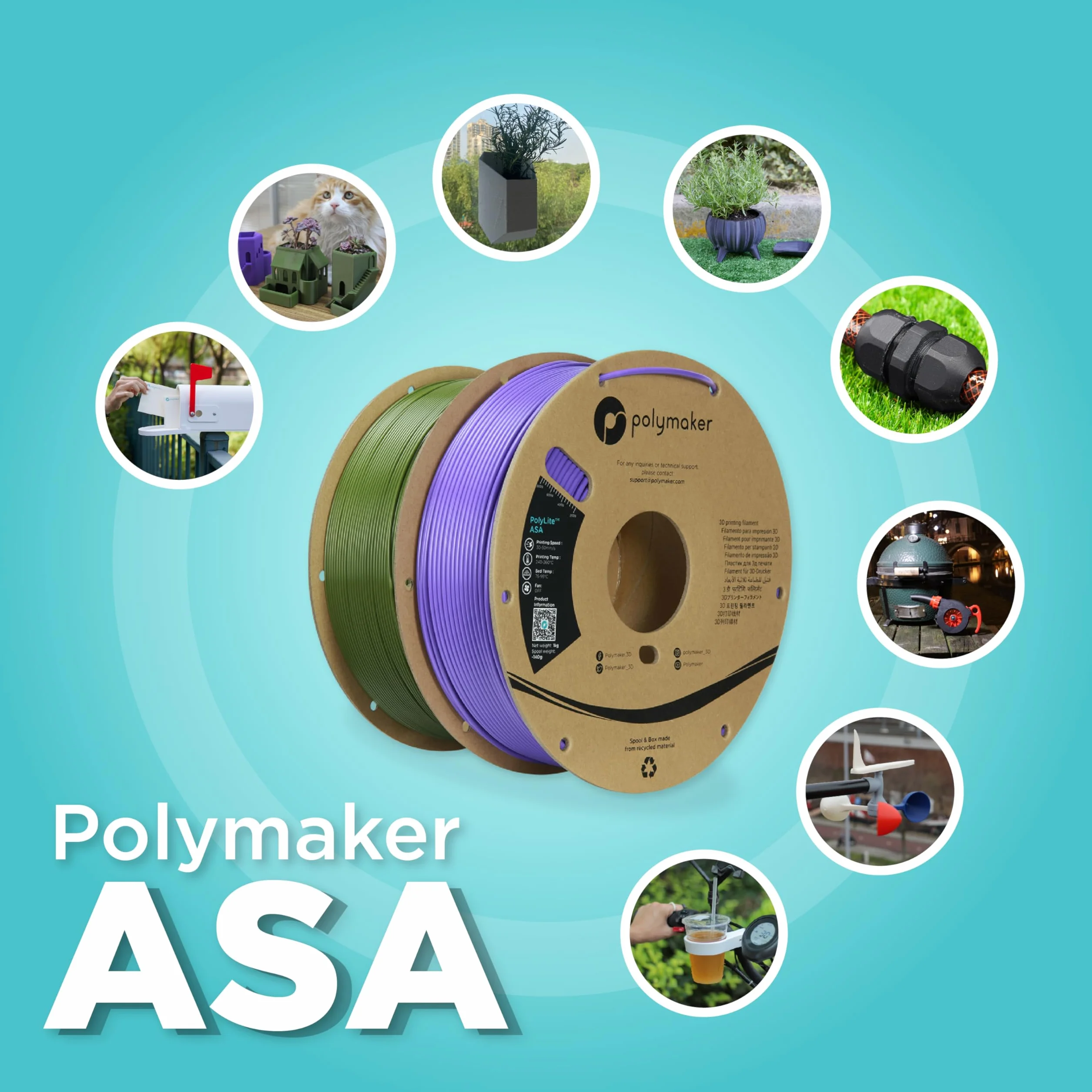 Polymaker PolyLite ASA Nero 1.75mm 1kg