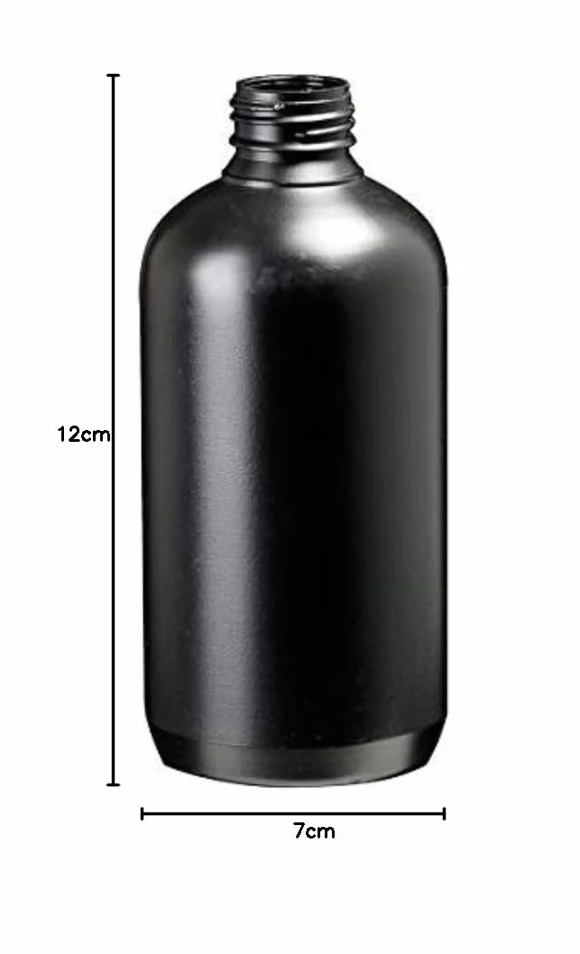 KENZIUM - Confezione da 10 flaconi + 10 tappi neri + 10 tappi bianchi in omaggio | Volume: 250 ml | Colletto grande | in plastica PE | neri opachi per prodotto fotosensibile | ideale laboratorio o