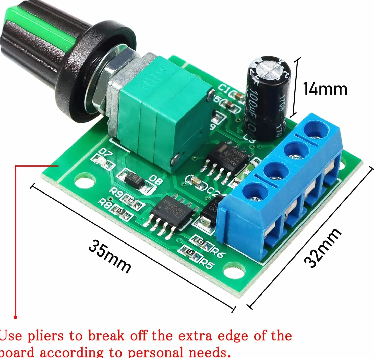 Gebildet 2pcs PWM Regolatore di Velocità del Motore a Bassa Tensione DC 1.8V 3V 5V 6V 12V 2A 1803BK 1803B Interruttore Driver Regolabile con Manopola di Controllo della Velocità