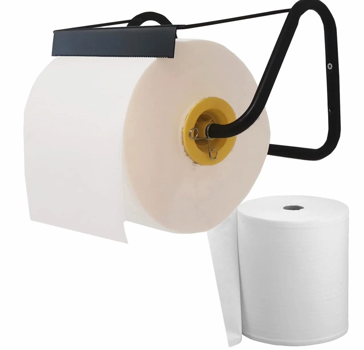 Tecnokit porta rotolo carta da muro industriale in acciaio nero 40x20x23h con accessori montaggio