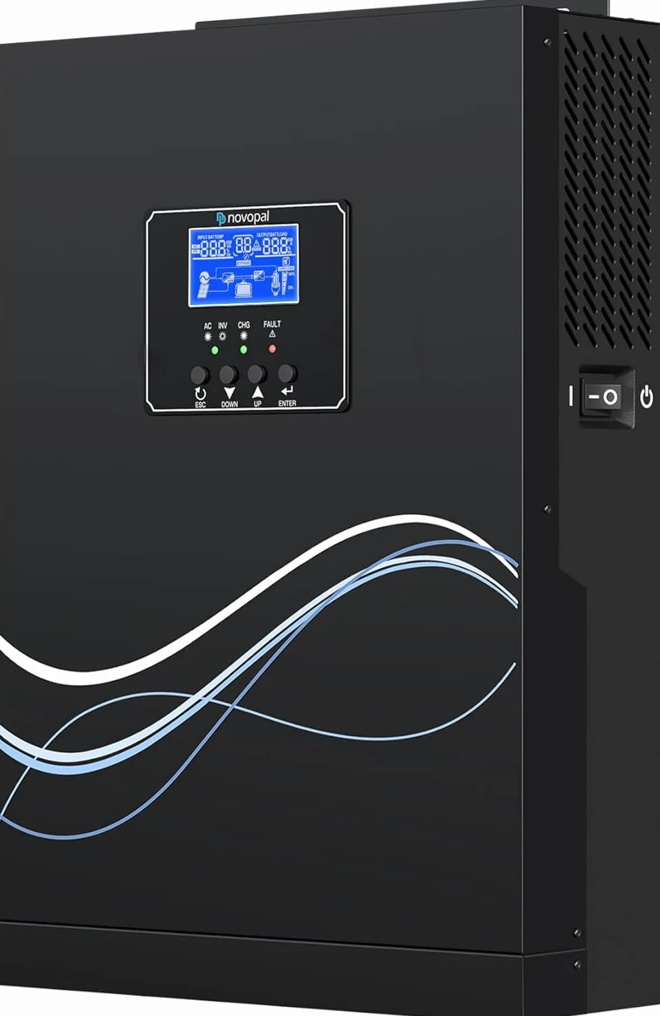 novopal 2500W Inverter Ibrido da 24V DC a 220V AC Onda Sinusoidale Pura Inverter con Regolatore di Carica MPPT da 80A Massimo PV 400V DC Lavoro con Batterie al Piombo