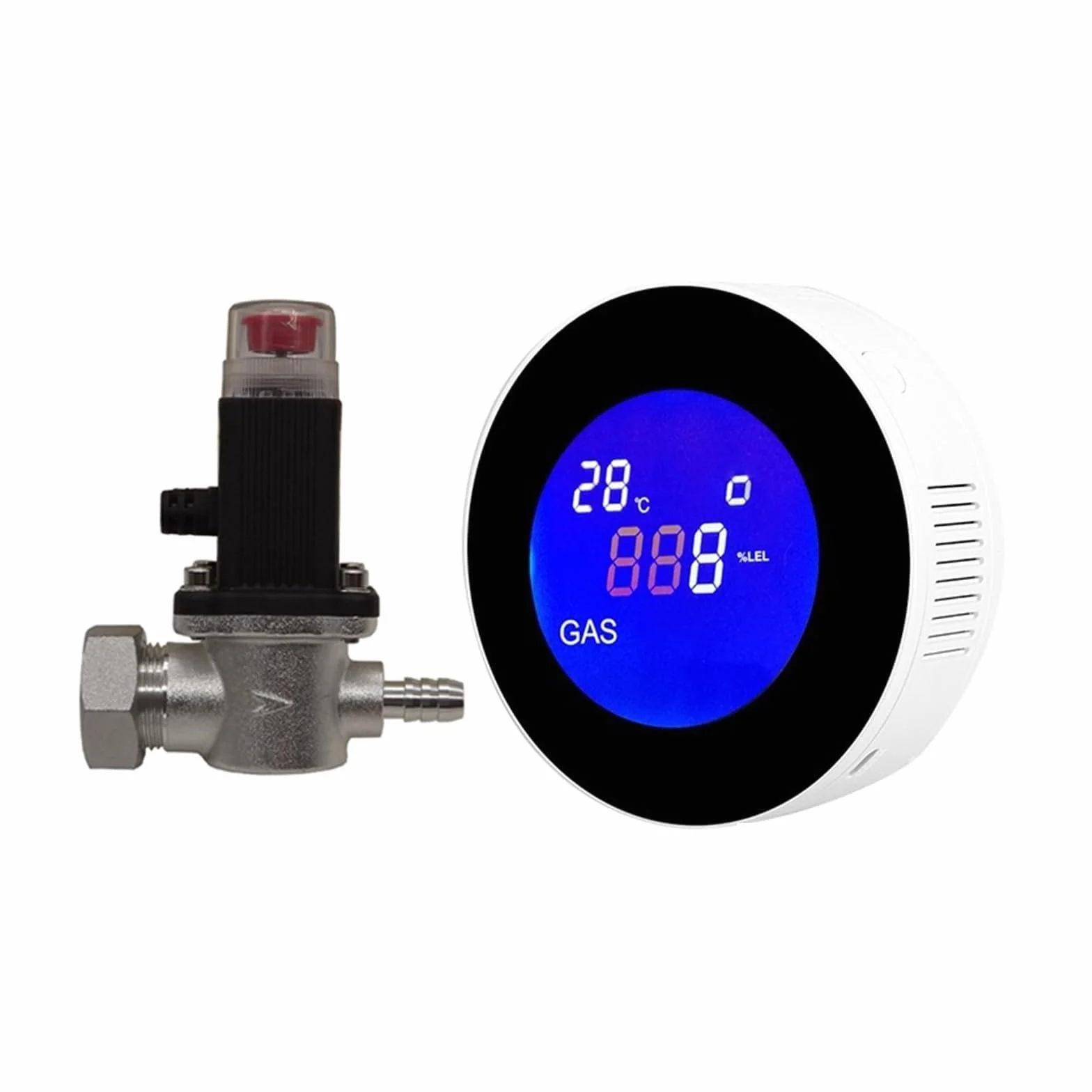 Rilevatore di gas naturale WIFI con elettrovalvola elettrica Controllo intelligente automatico Spegnimento sensore di allarme perdite di metano CH4 Rilevatore Gas(With V15GC Valve)