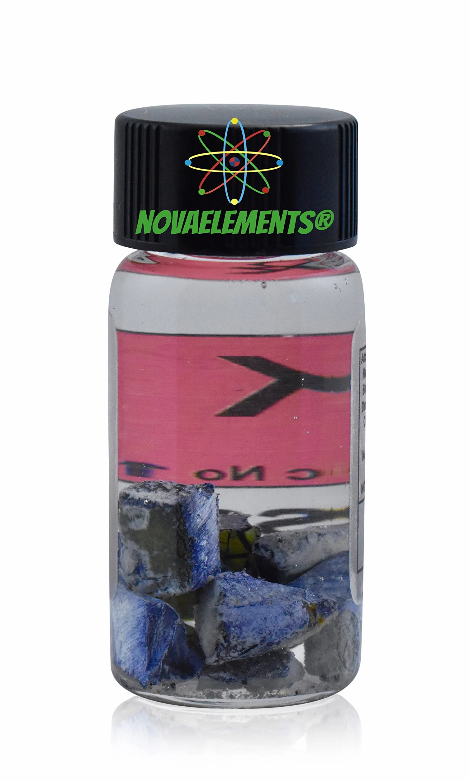 Potassio elemento 19 K, 1 grammo 99,8% in olio minerale in fiala di vetro con etichetta