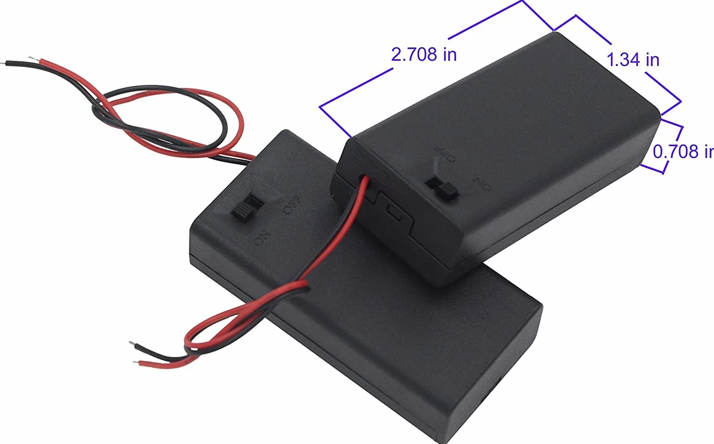 RUNCCI-YUN 10 Pezzi Portabatterie AA 2x 1.5V,Portabatterie Scatola Portabatterie in Plastica con Coperchio Della Custodia Cavo Interruttore ON/OFF + 10 Clip a Coccodrillo
