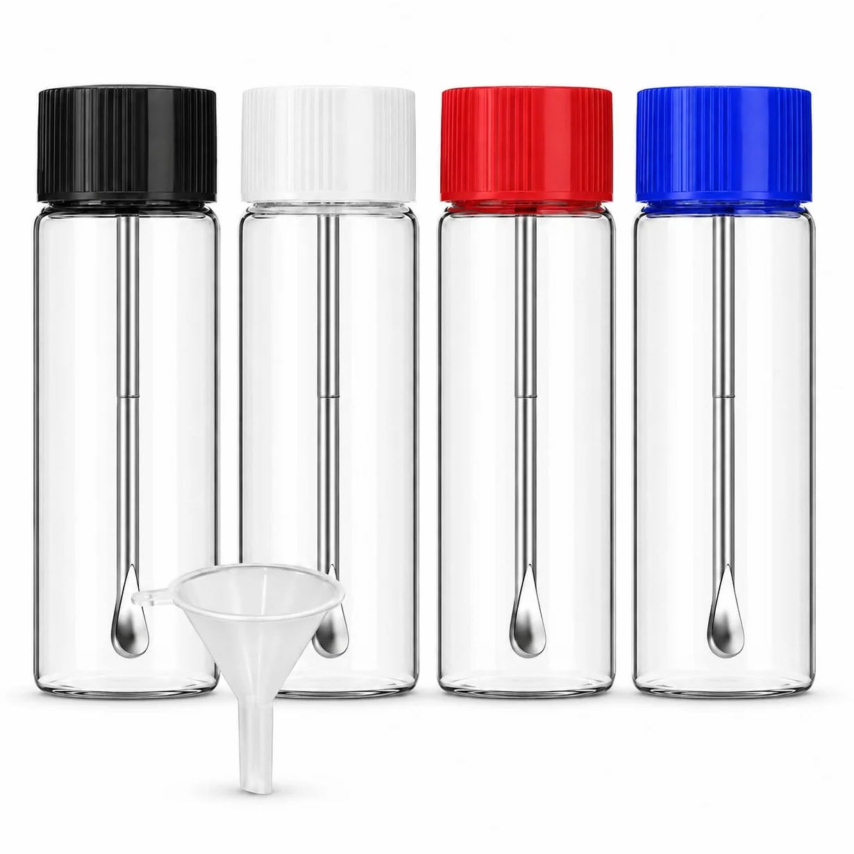 Flaconcini in vetro trasparente 5 ml, confezione da 4