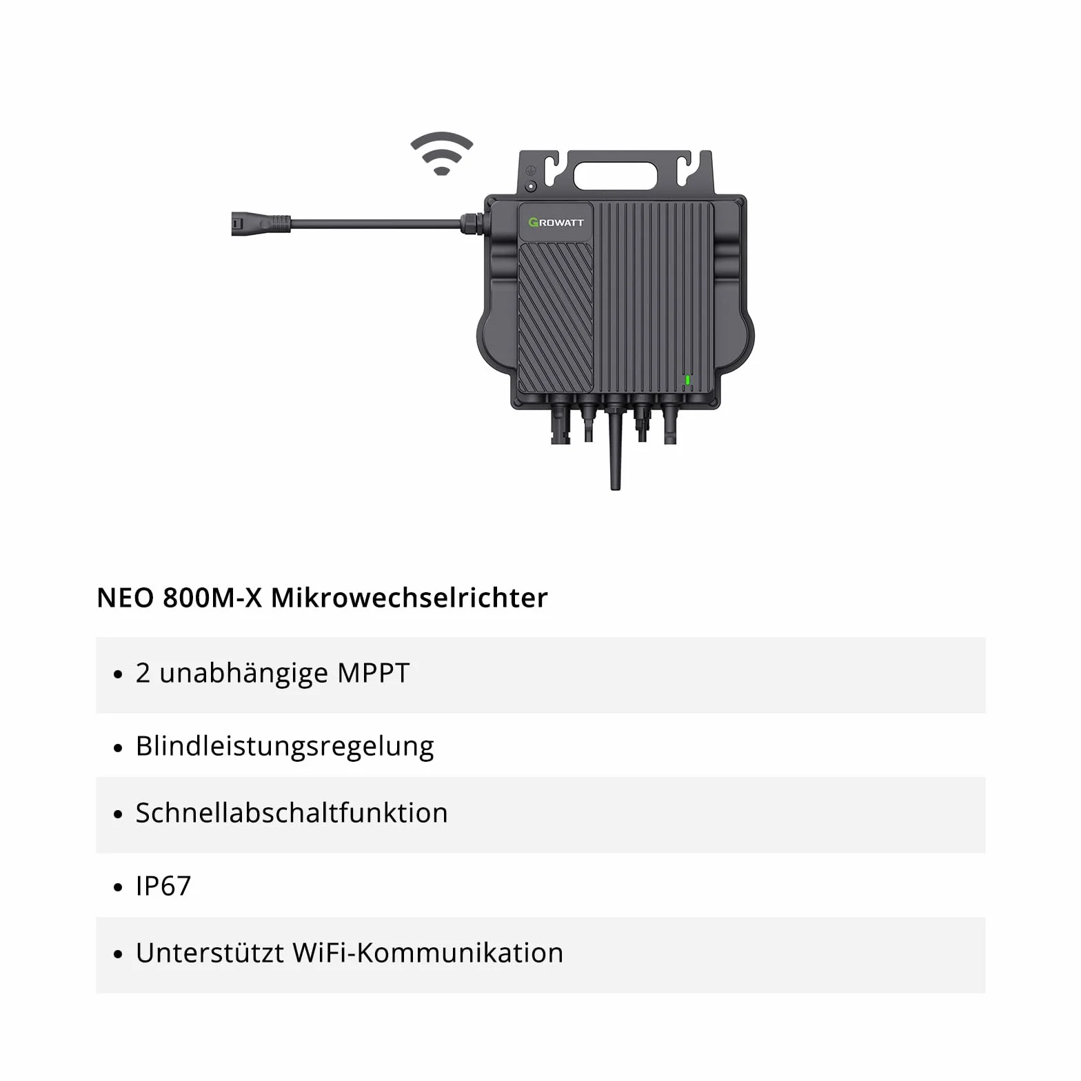 GROWATT NEO 800M-X Micro inverter 800 W Dual MPPT SPD typ III