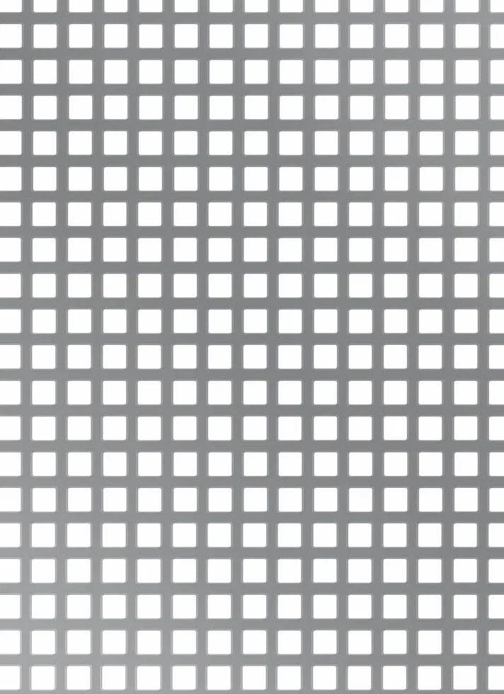 Alberts 467142 Lamiera forata, perforazione quadrata, alluminio, anodizzato argento, 250 x 500 x 0,8 mm