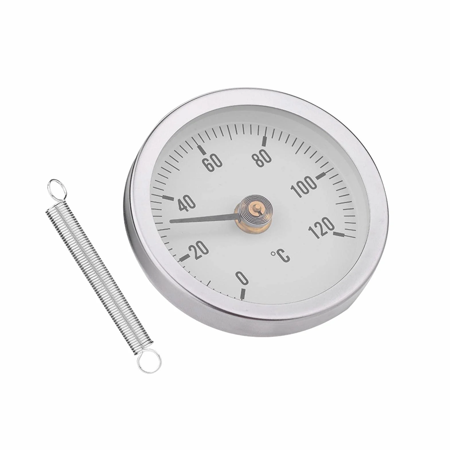 Termometro a Molla Bimetallico da 63 Mm, Superficie del Tubo, IP55, Impermeabile, Antipolvere, a Clip, Sul Termometro, Misuratore di Temperatura per la Misurazione della Temperatura di Tubi Dell'acqua