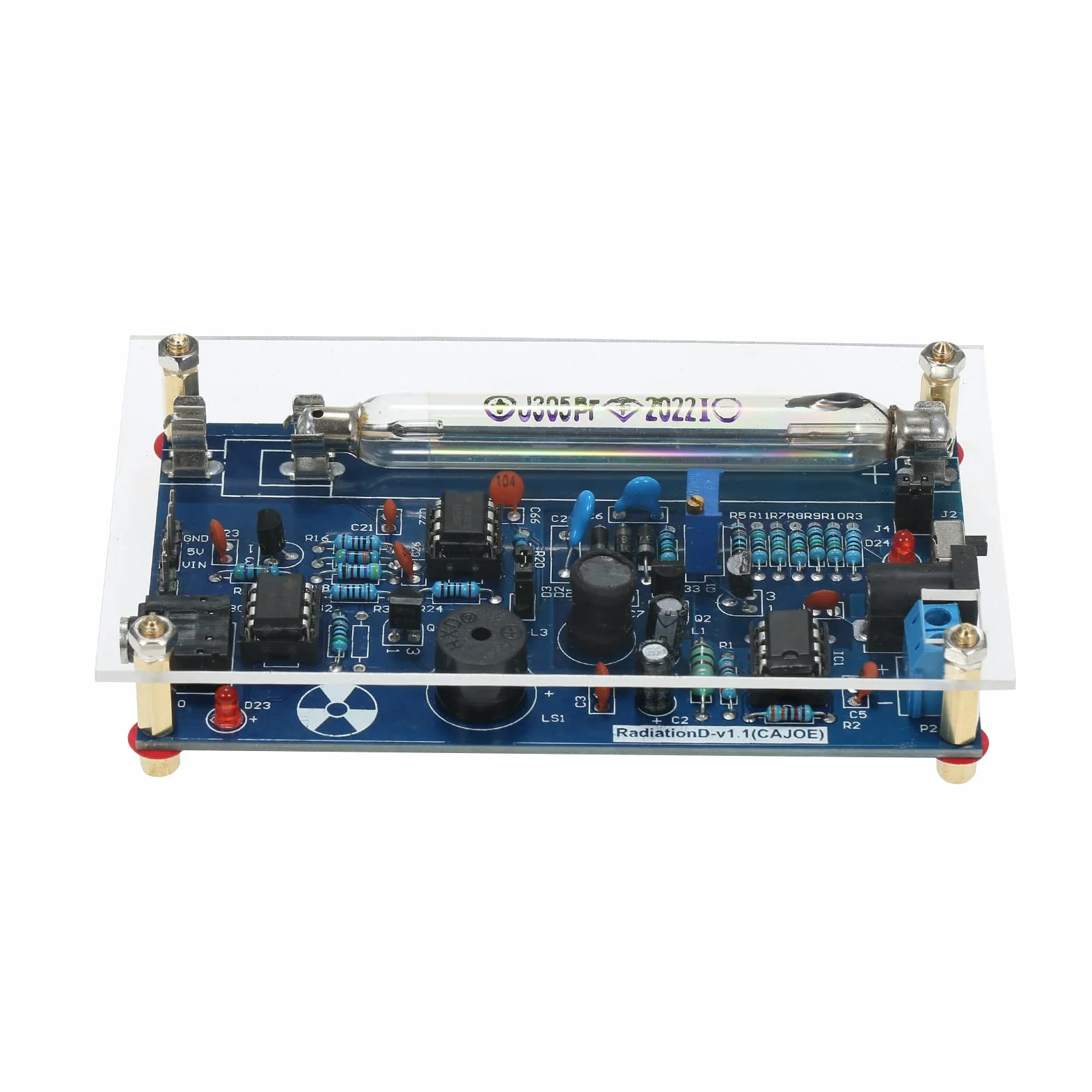 Sistema di rilevamento delle radiazioni assemblato, tubo Miller fai-da-te Rilevatore di radiazioni nucleari Modulo contatore Geiger Modulo sperimentale, Multicolor