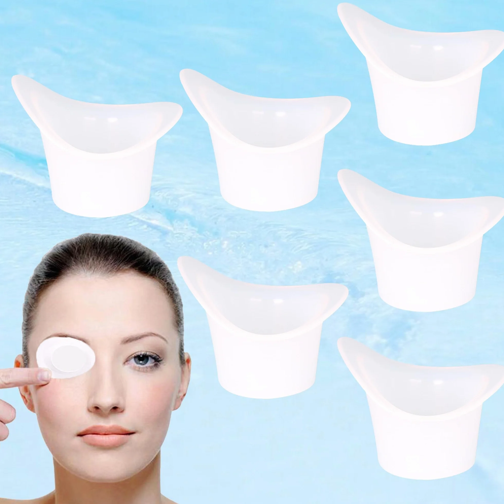 CHENNAN 6 Pezzi 8ML Silicone Eye Lavare Tazza, Occhio di Pulizia Tazze, Portatile del Lavaggio Dell'occhio per Pulizia, Tazza per Lavaggio Occhi Morbida, per la Pulizia Degli Occhi StanchI (6pcs)