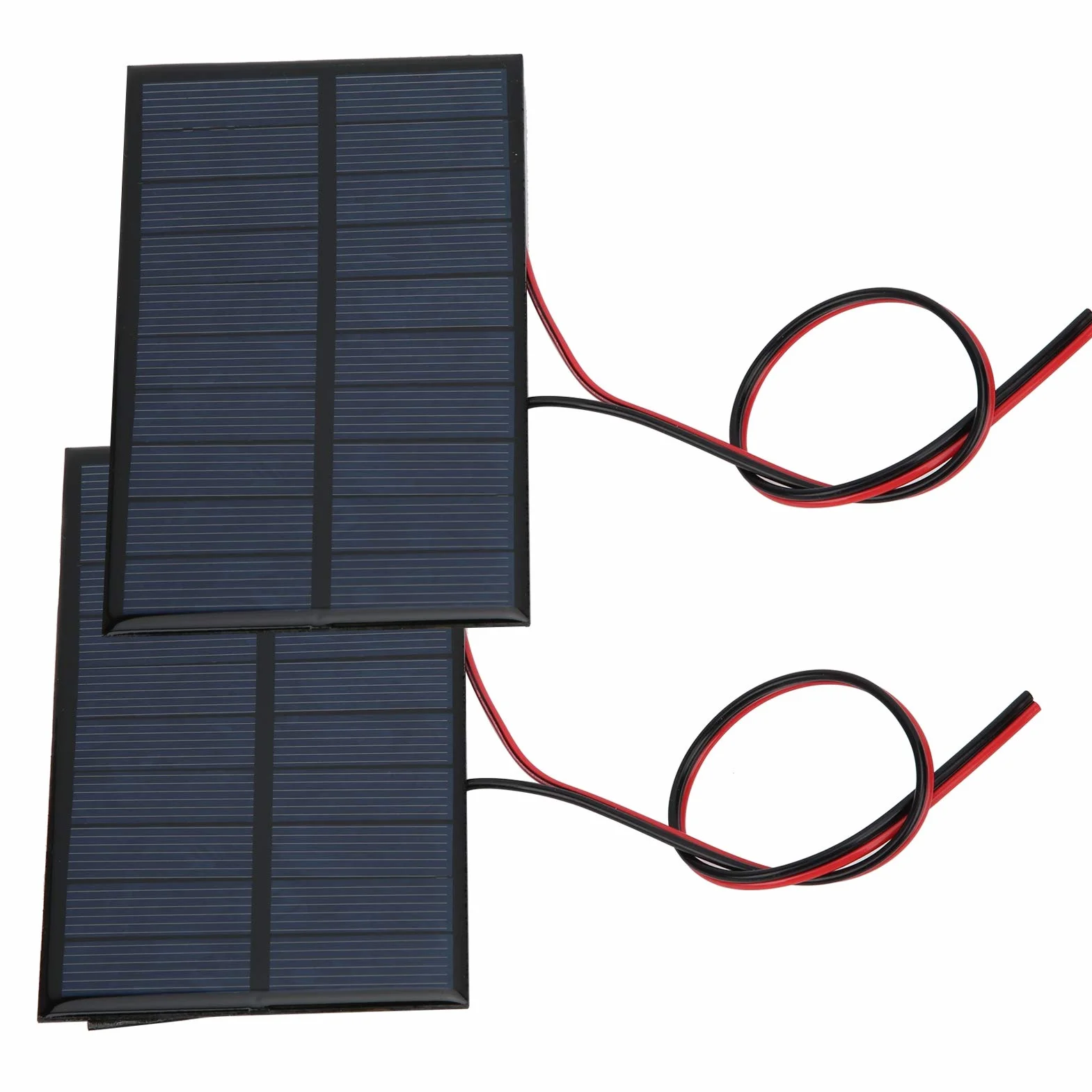 Mini Pannelli Solari 5V 250mA 1,25W 2 Pezzi Policristalline 110x69mm con Cavo 30cm per Progetti Fai da Te