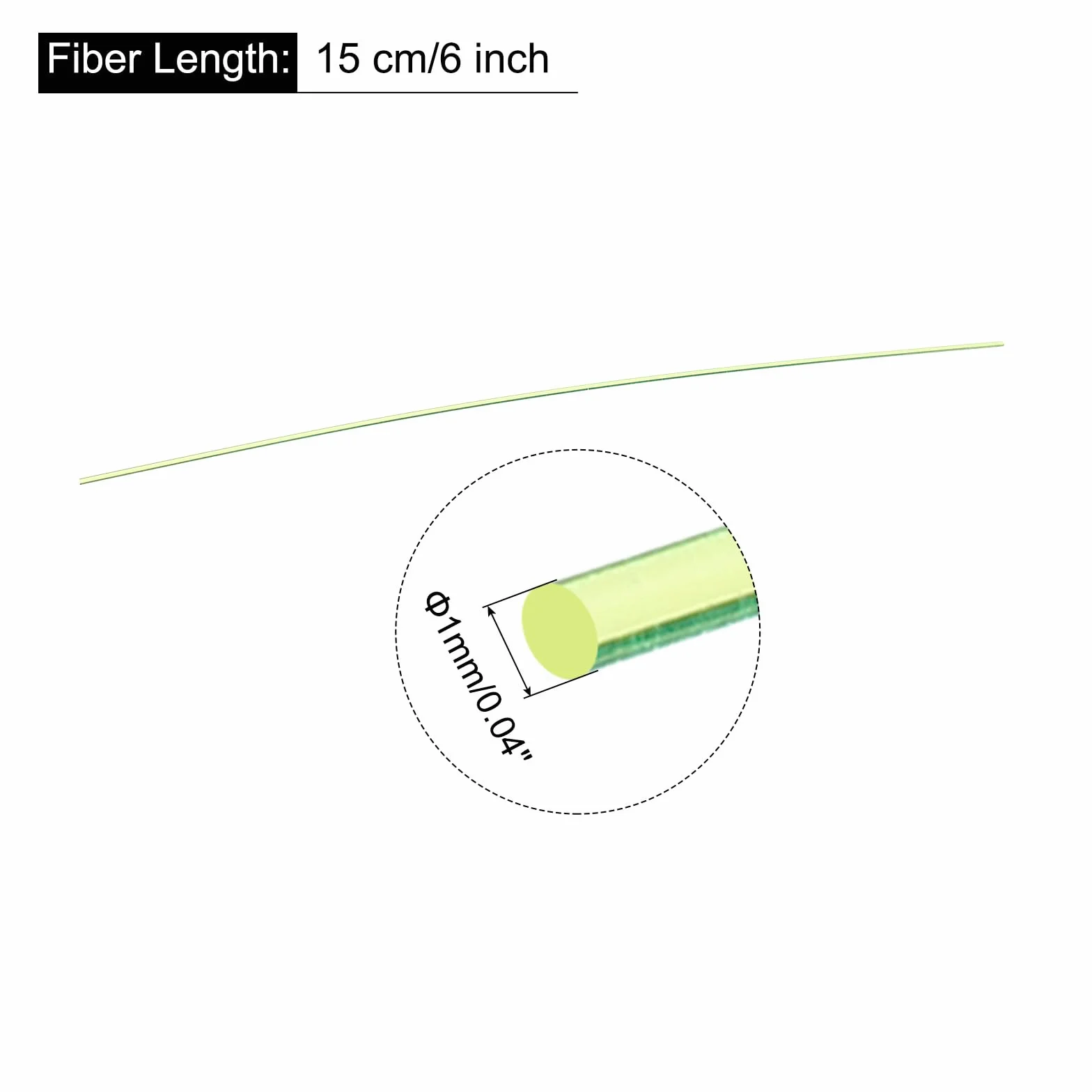 QUARKZMAN Sostituzione Fibra Ottica Mirino Aste 1mmx15cm PMMA per Archi Mirini