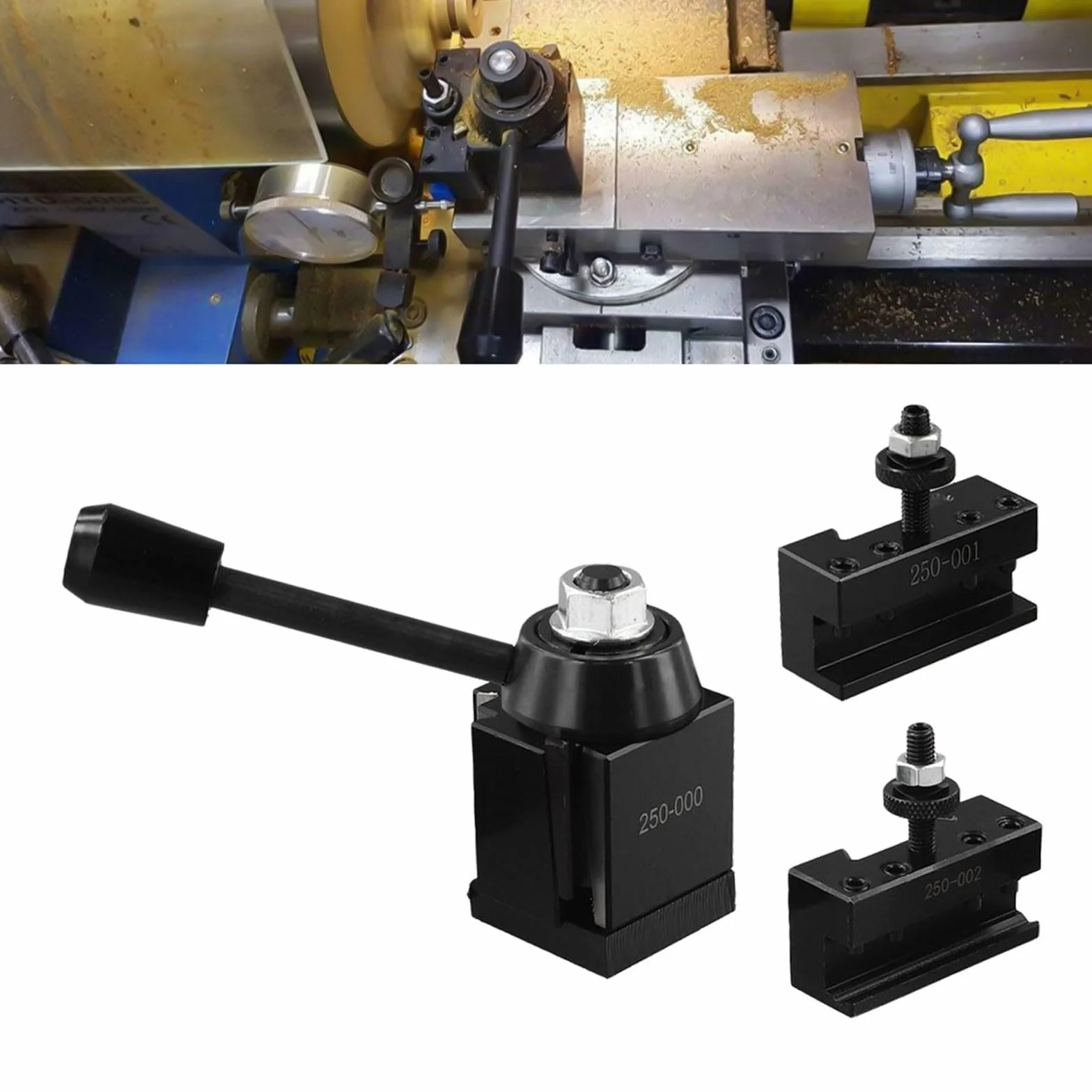 SPORTARC Set di attrezzi per tornio a cambio rapido, in acciaio temprato, kit da 3 pezzi per torni a battente da 6 a 9", modelli 250-000/001/002