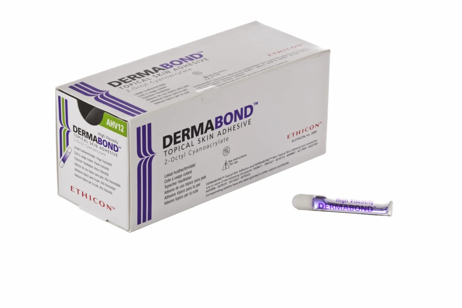 Ethicon E6AHV12 Dermabond - Mini adesivo topico per pelle, alta viscosità, 0,36 ml