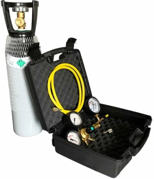 Kit azoto "HEAVY" con bombola piena da 5 lt. 1 MC + riduttore di pressione prova tenuta impianto